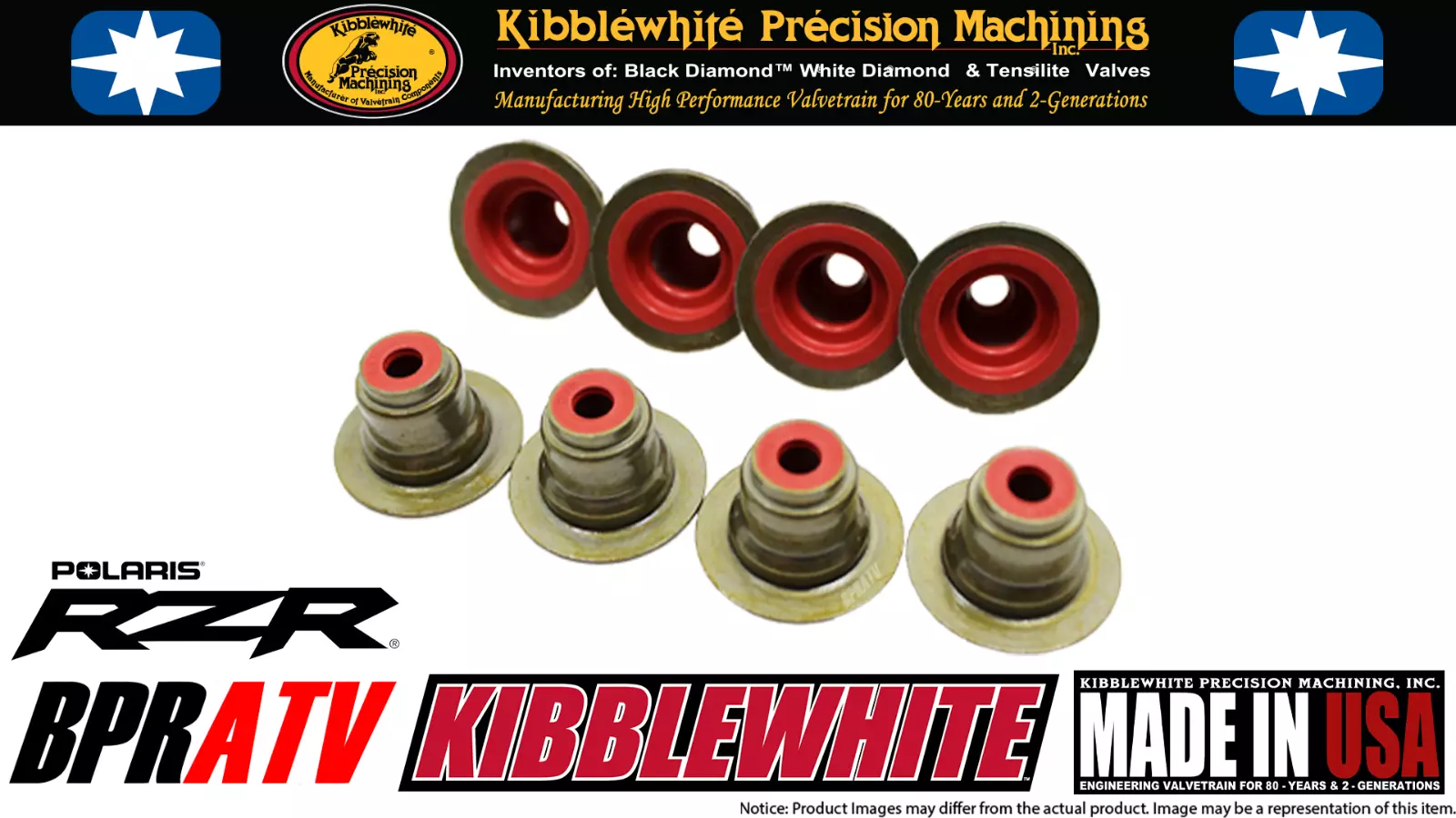 RZR XP Turbo A S4 Kibblewhite Valve Stem Seals Complete Set RED Viton Seal Kit 8 - Image 9