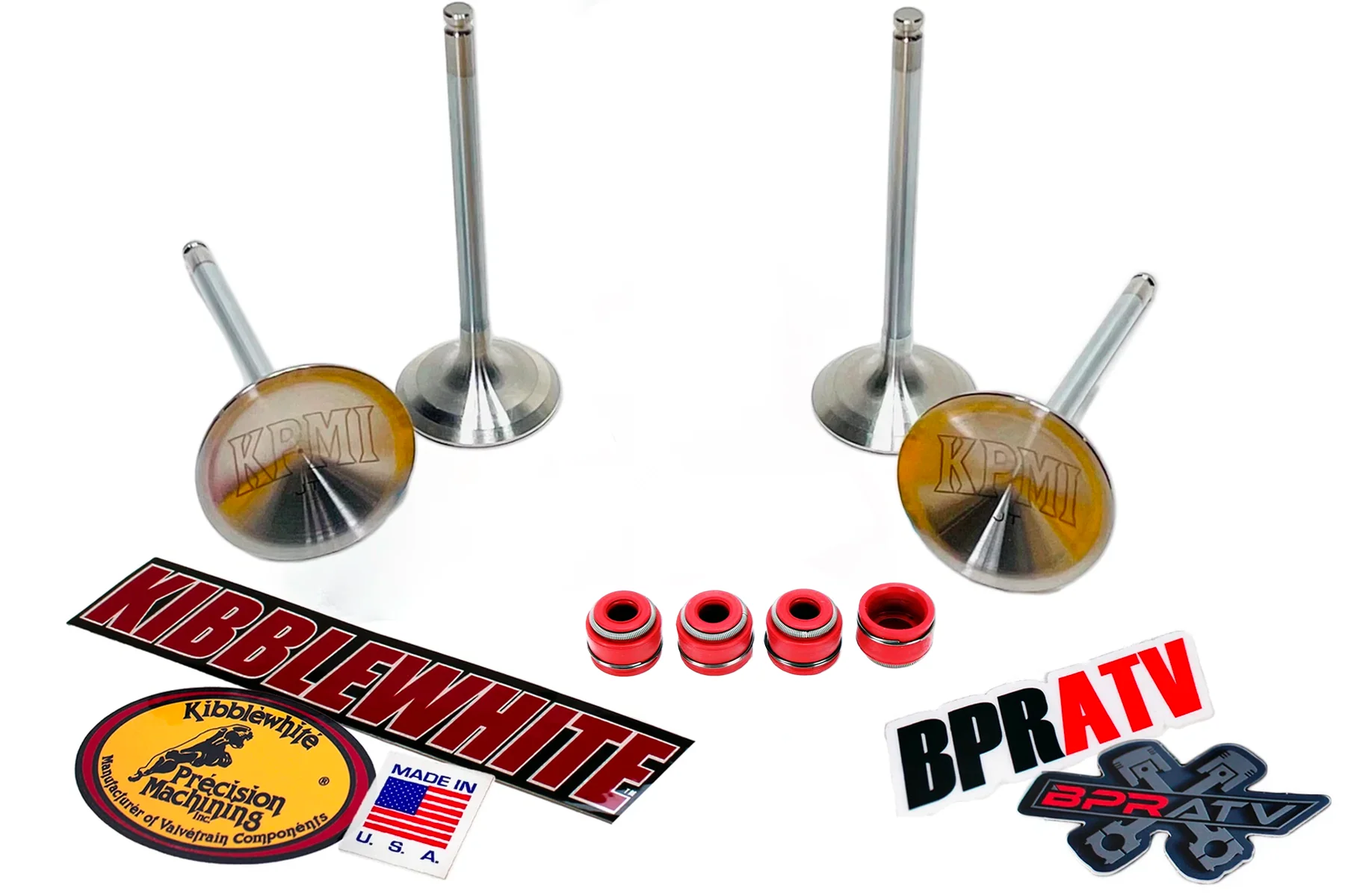 Suzuki DRZ400 LTZ400 +1mm Kibblewhite Intake Exhaust Valves RED Viton Seals NEW! - Image 17