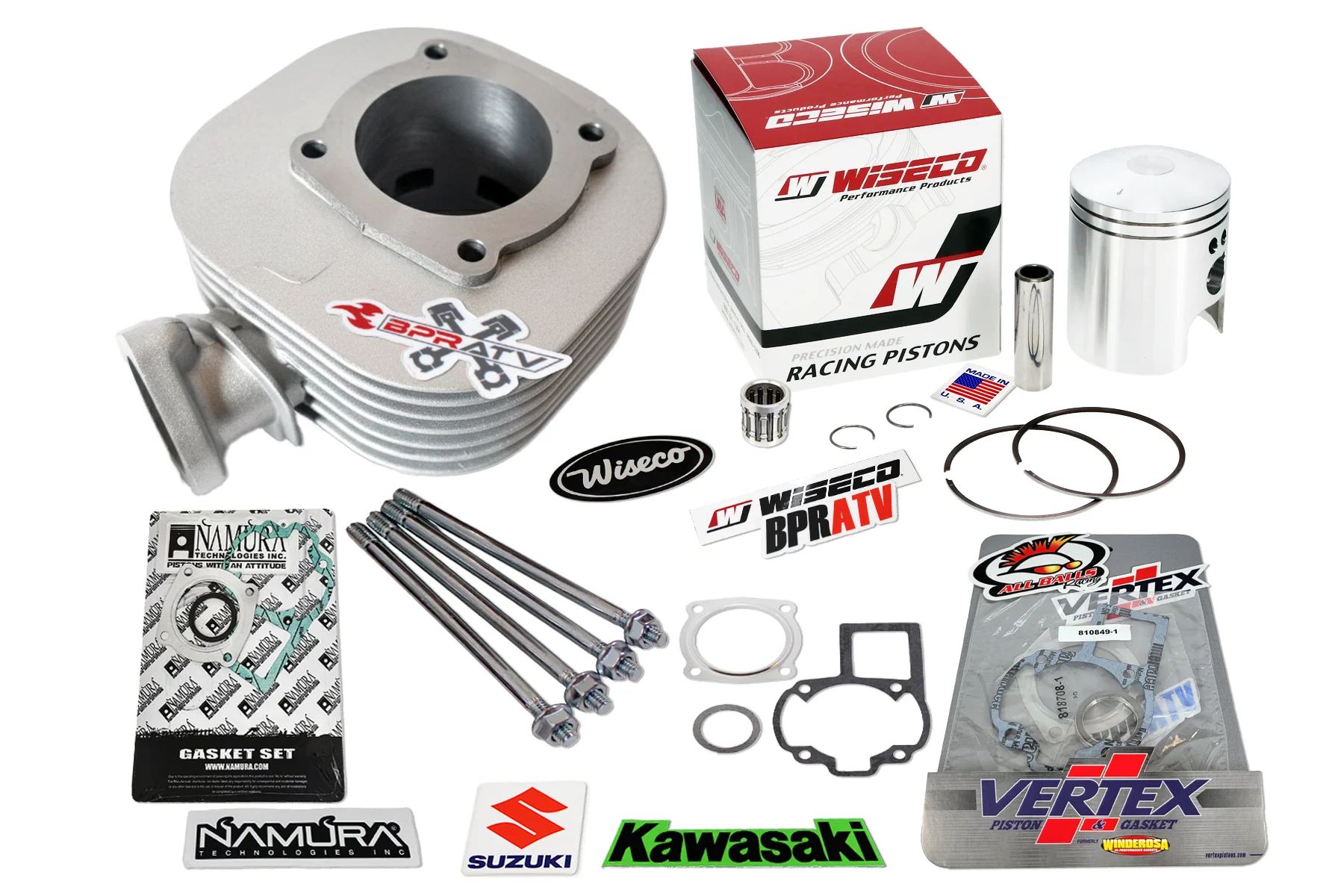 Suzuki LT80 Big Bore Top End Rebuild Kit Kawasaki KFX80 Bore 52mm Wiseco Piston - Image 2