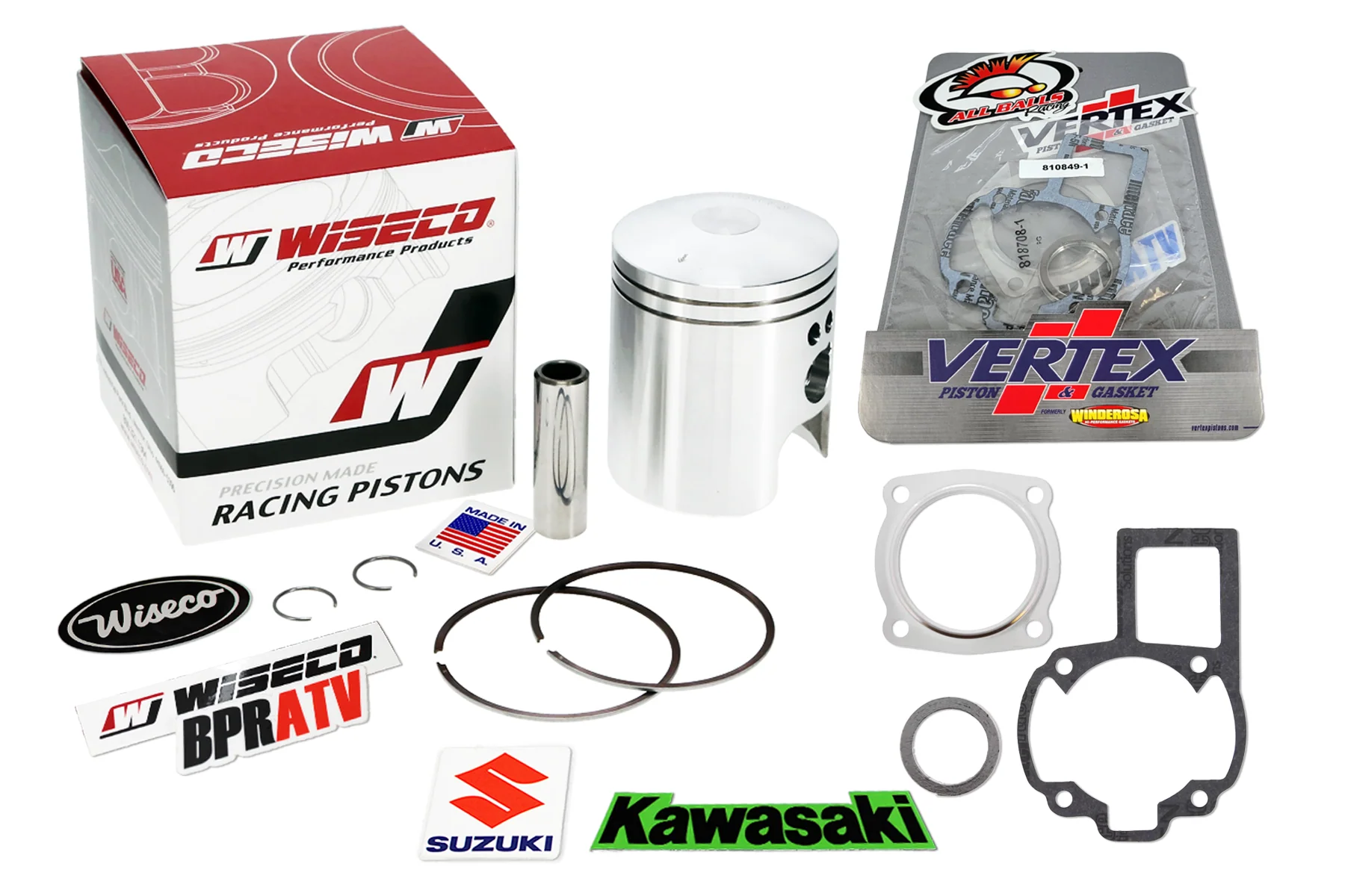 Suzuki LT80 Kawasaki KFX80 OEM Stock Bore Wiseco 50mm Piston Gasket Rebuild Kit! - Image 2