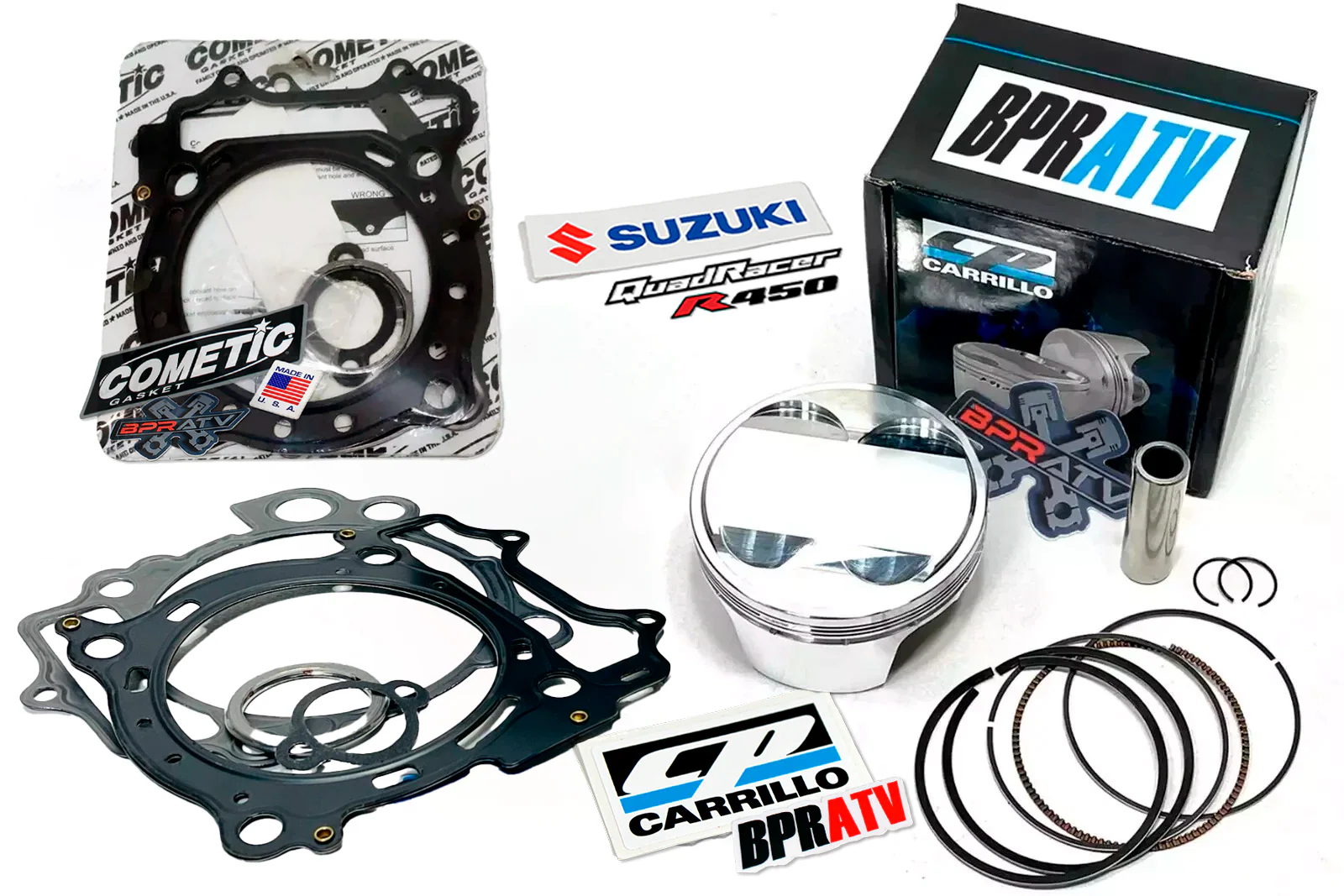 Suzuki LTR450 CP-Carrillo 95.5mm 13:1 Forged Piston & Cometic Gasket Kit MLS USA - Image 2