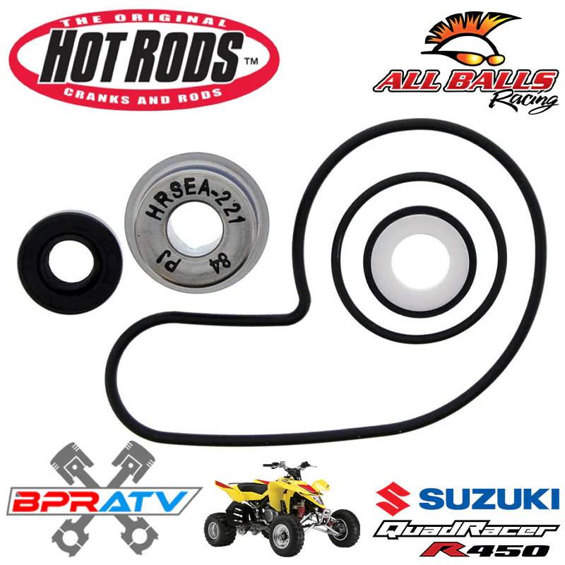 Suzuki LTR450 Hot Rods Water Pump Rebuild Kit Bearings Engine Cover Gasket Seal - Image 6