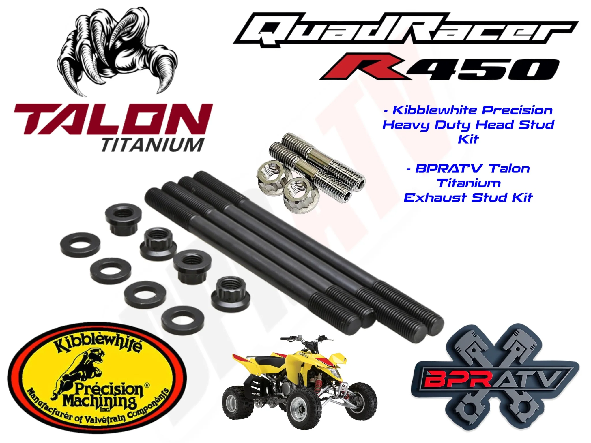 Suzuki LTR450 Kibblewhite Head Bolts Exhaust Studs 100mm Big Bore Cometic Gasket - Image 14