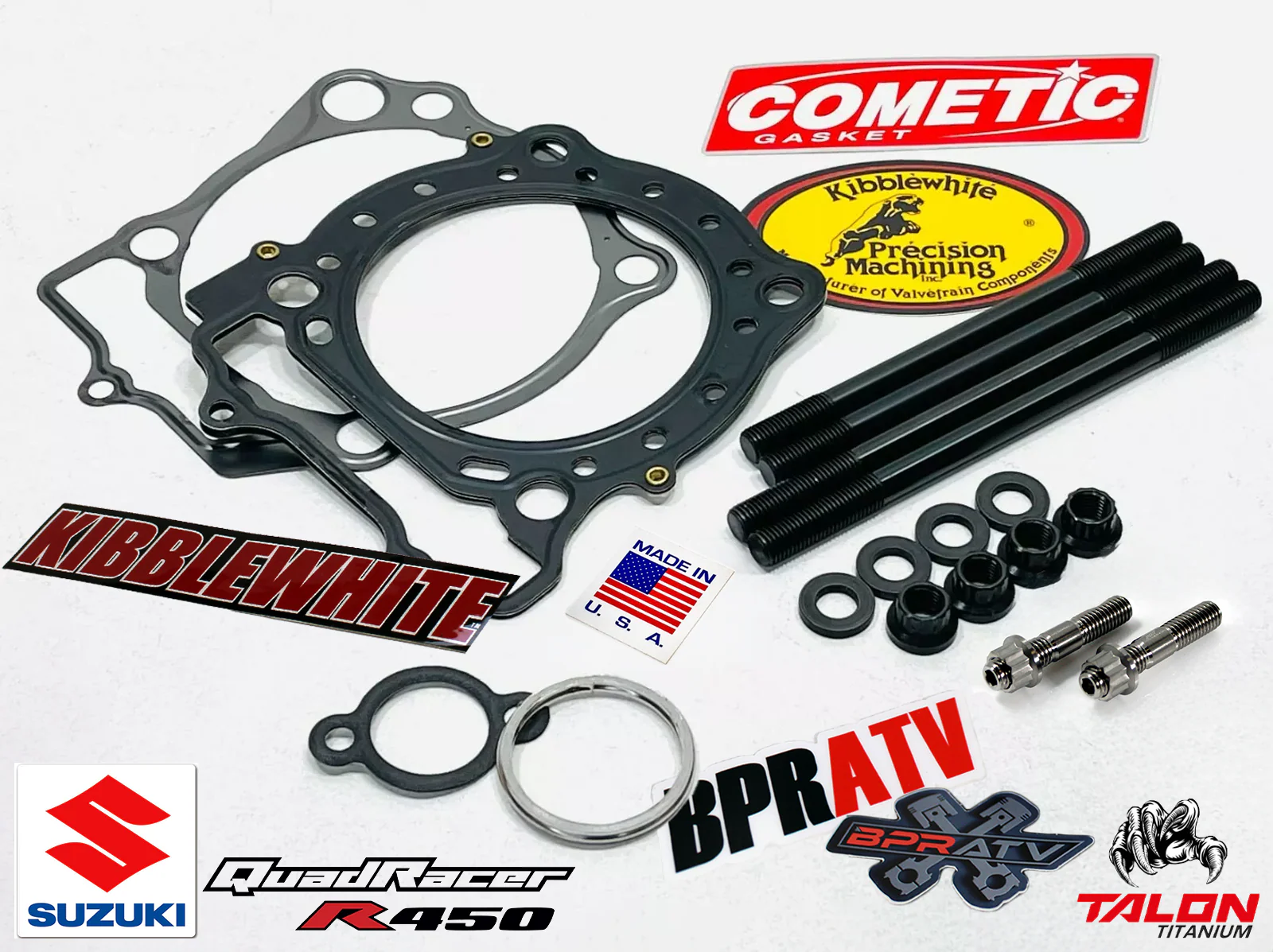 Suzuki LTR450 Kibblewhite Head Bolts Exhaust Studs 100mm Big Bore Cometic Gasket - Image 2