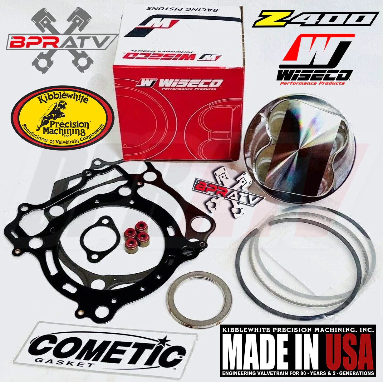 Suzuki LTZ400 LTZ 400 94mm +4 Big Bore Wiseco Piston 12.5:1 Cometic Gasket Seals - Image 2