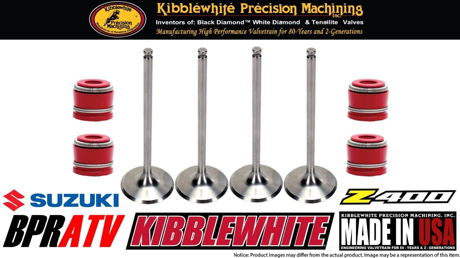 Suzuki LTZ400 Z400 LTZ Kibblewhite +1 Intake & Exhaust Valves Springs Seals Kit - Image 9