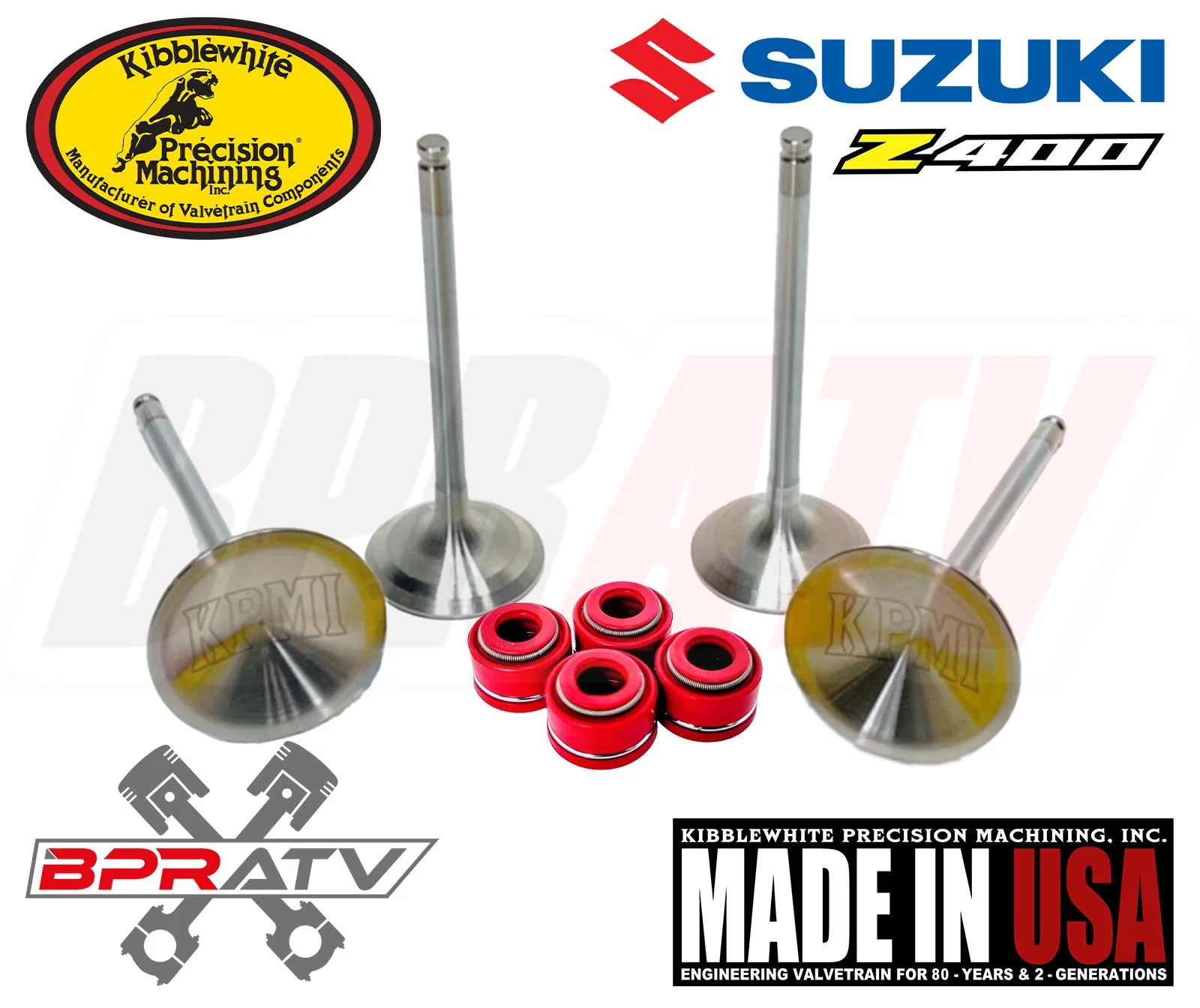 Suzuki LTZ400 Z400 LTZ Kibblewhite Intake & Exhaust Valves Springs RED Seals Kit - Image 3