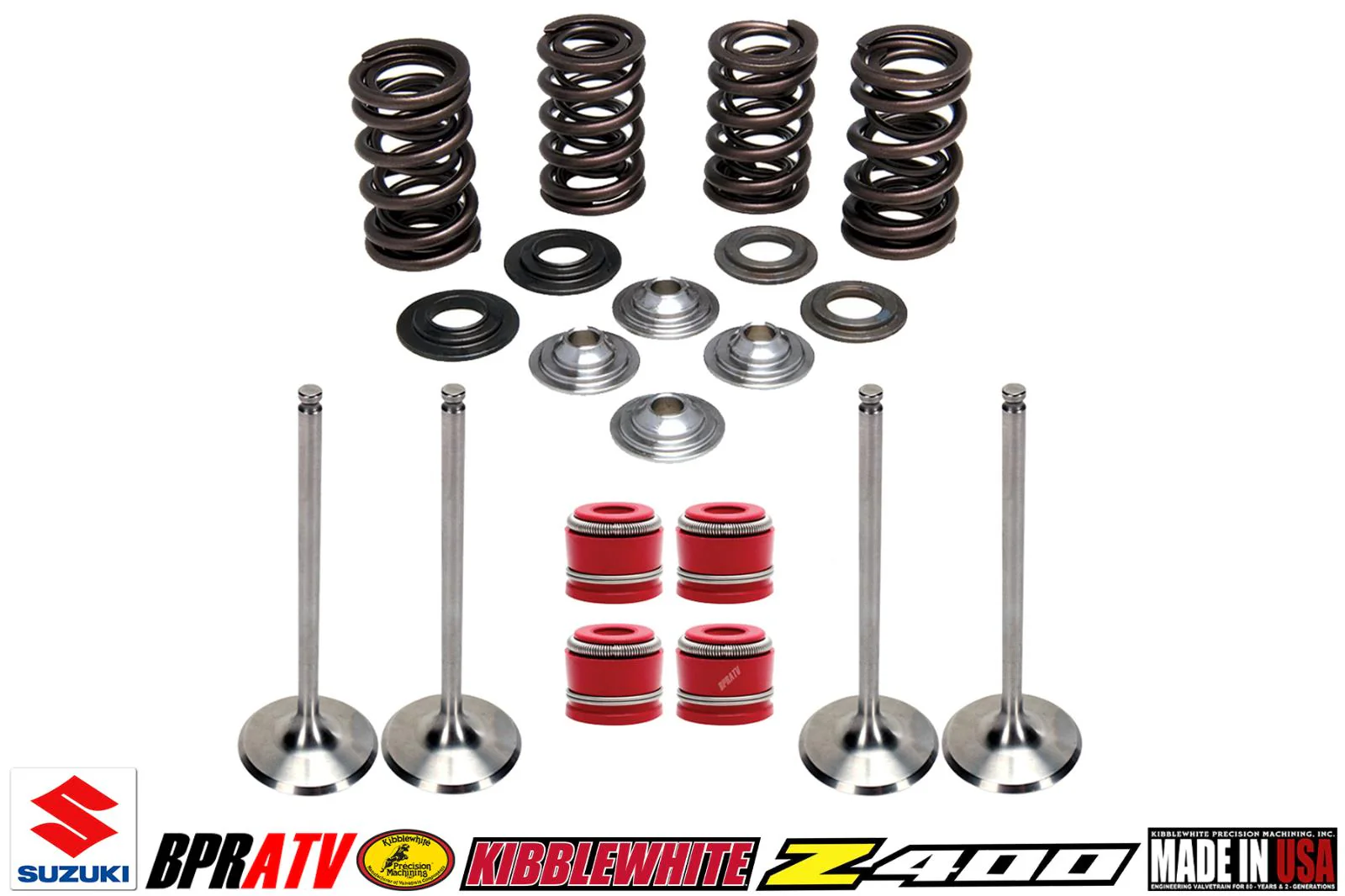 Suzuki LTZ400 Z400 LTZ Kibblewhite Intake & Exhaust Valves Springs RED Seals Kit - Image 4
