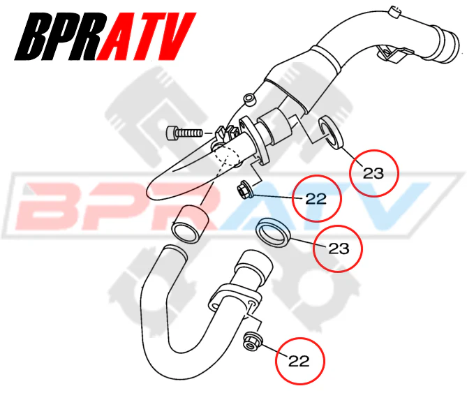 TITANIUM Exhaust Manifold Gasket Repair Kit Yamaha Raptor 700 YFM700R 2006-2014 - Image 3