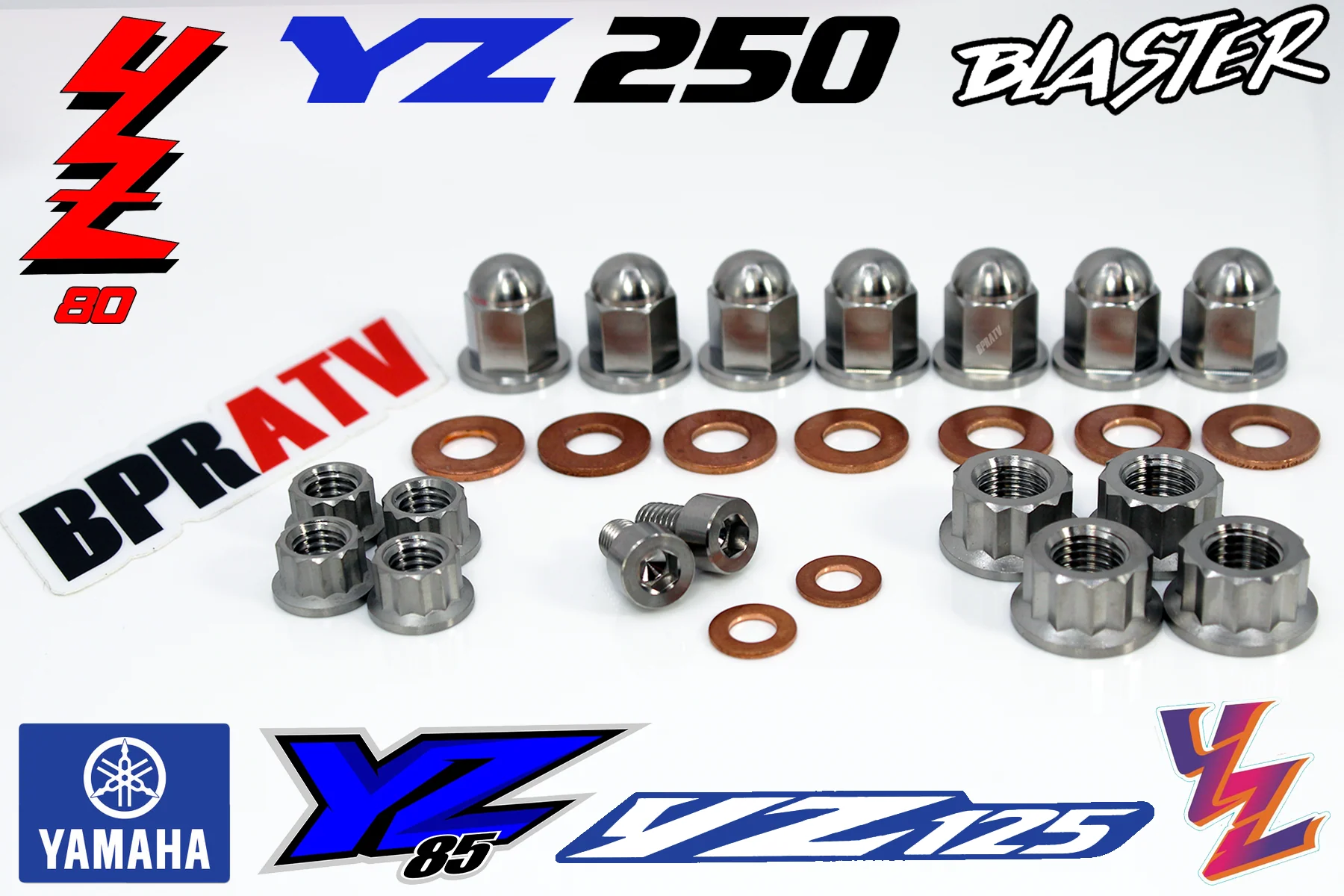TITANIUM Yamaha YZ 80 85 125 YZ250 Top End Engine Cylinder Head Cap Nuts Kit Set - Image 2
