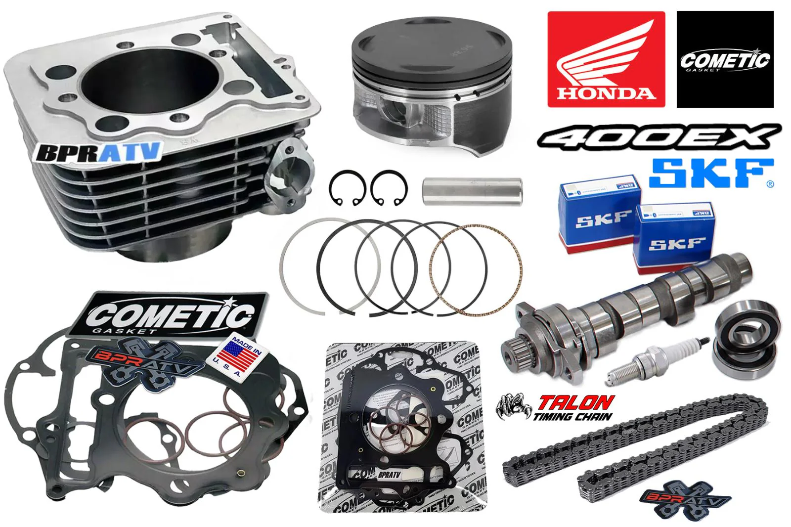 TRX 400EX 400X 440 Big Bore 89mm Cylinder Hi-Performance Cam Top End Rebuild Kit - Image 2