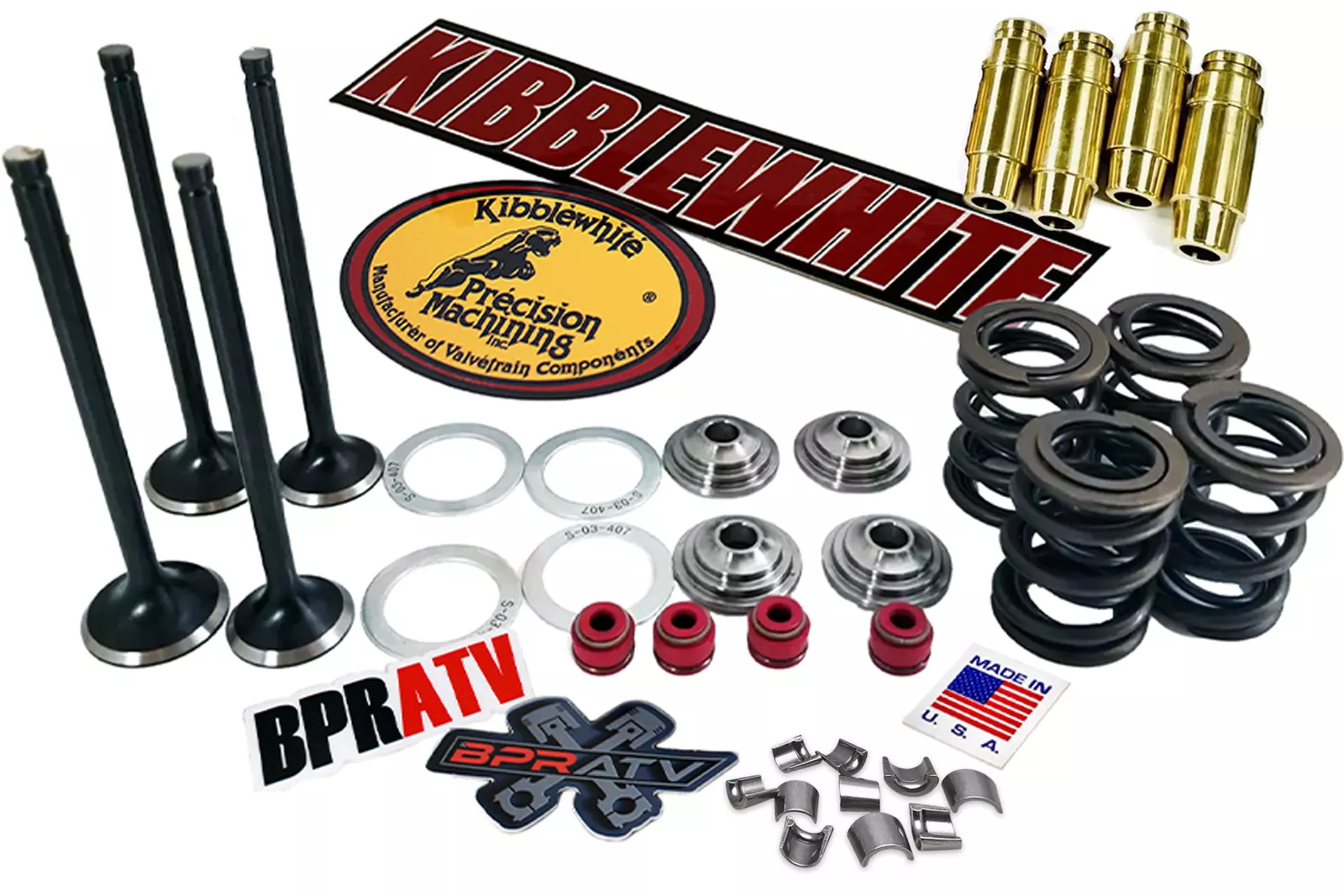 TRX 400EX 400X Kibblewhite Valve Springs Guides Complete Valves Head Rebuild Kit
