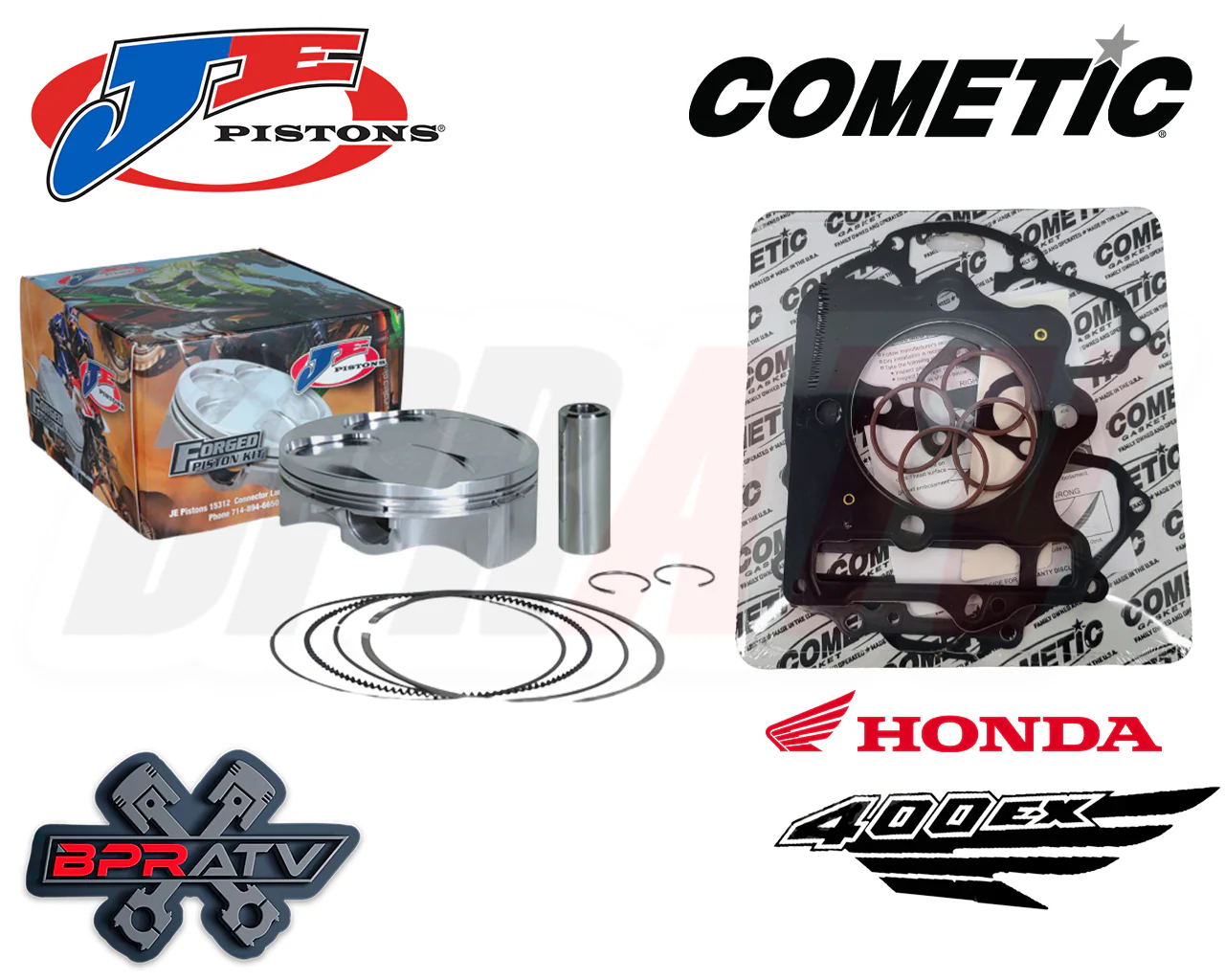 TRX 400EX 400X XR400 89mm Big Bore Cylinder 10.8:1 JE Piston Gaskets Rebuild Kit - Image 16
