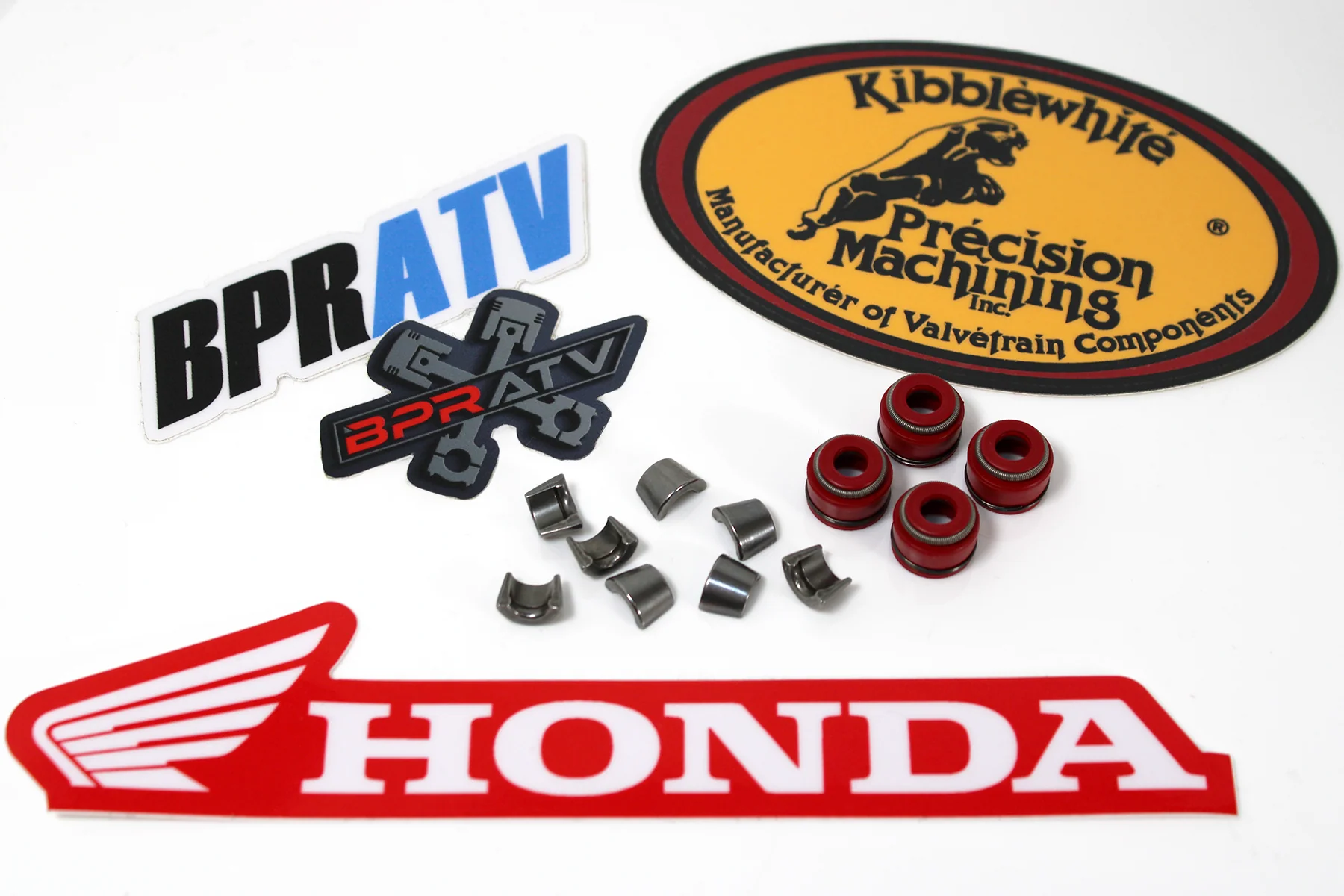 TRX400EX XR400 400X Honda Valve Keepers Cotters with Kibblewhite Red Viton Seals
