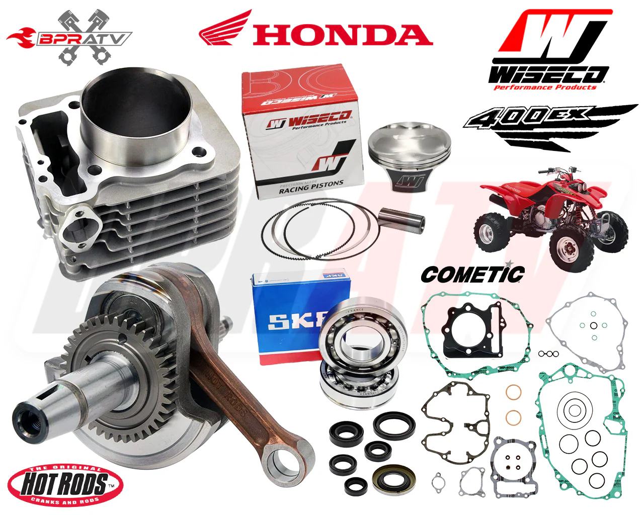 TRX400X TRX400EX Wiseco Complete Rebuilt Motor Engine Rebuild Top Bottom End Kit - Image 14