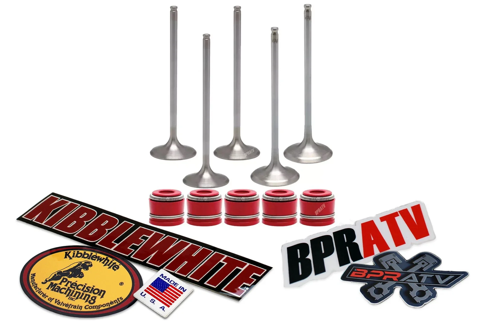 New Kibblewhite +1mm Stainless Valve Kit YFZ450 YFZ 450R YZ450F RED Viton Seals! - Image 14