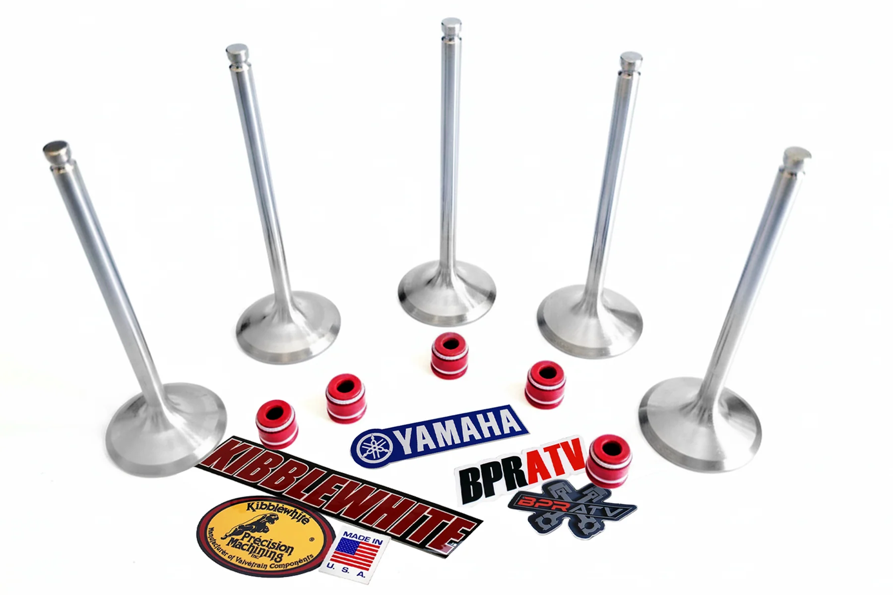 New Kibblewhite +1mm Stainless Valve Kit YFZ450 YFZ 450R YZ450F RED Viton Seals! - Image 2