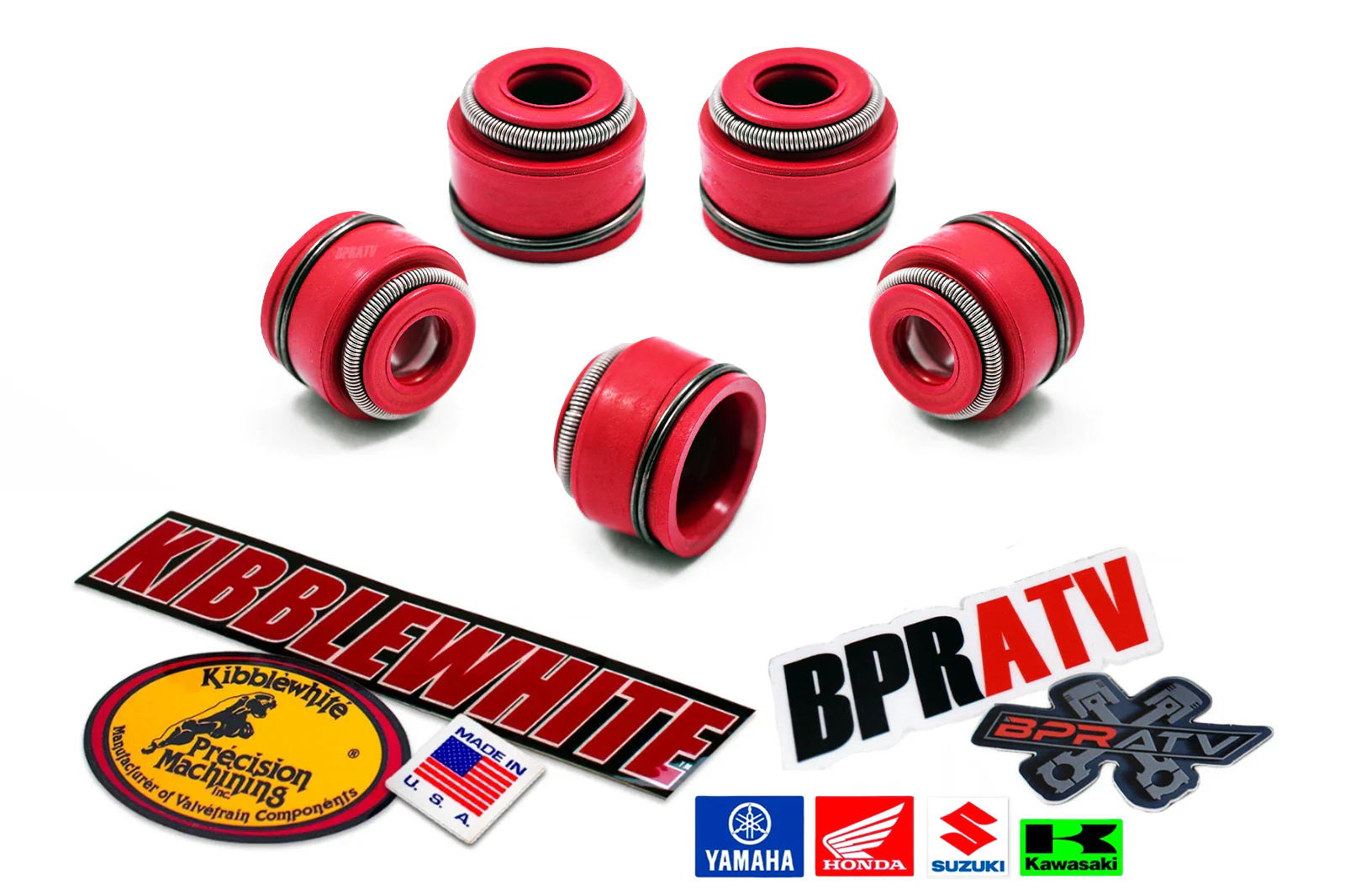 New Kibblewhite +1mm Stainless Valve Kit YFZ450 YFZ 450R YZ450F RED Viton Seals! - Image 4