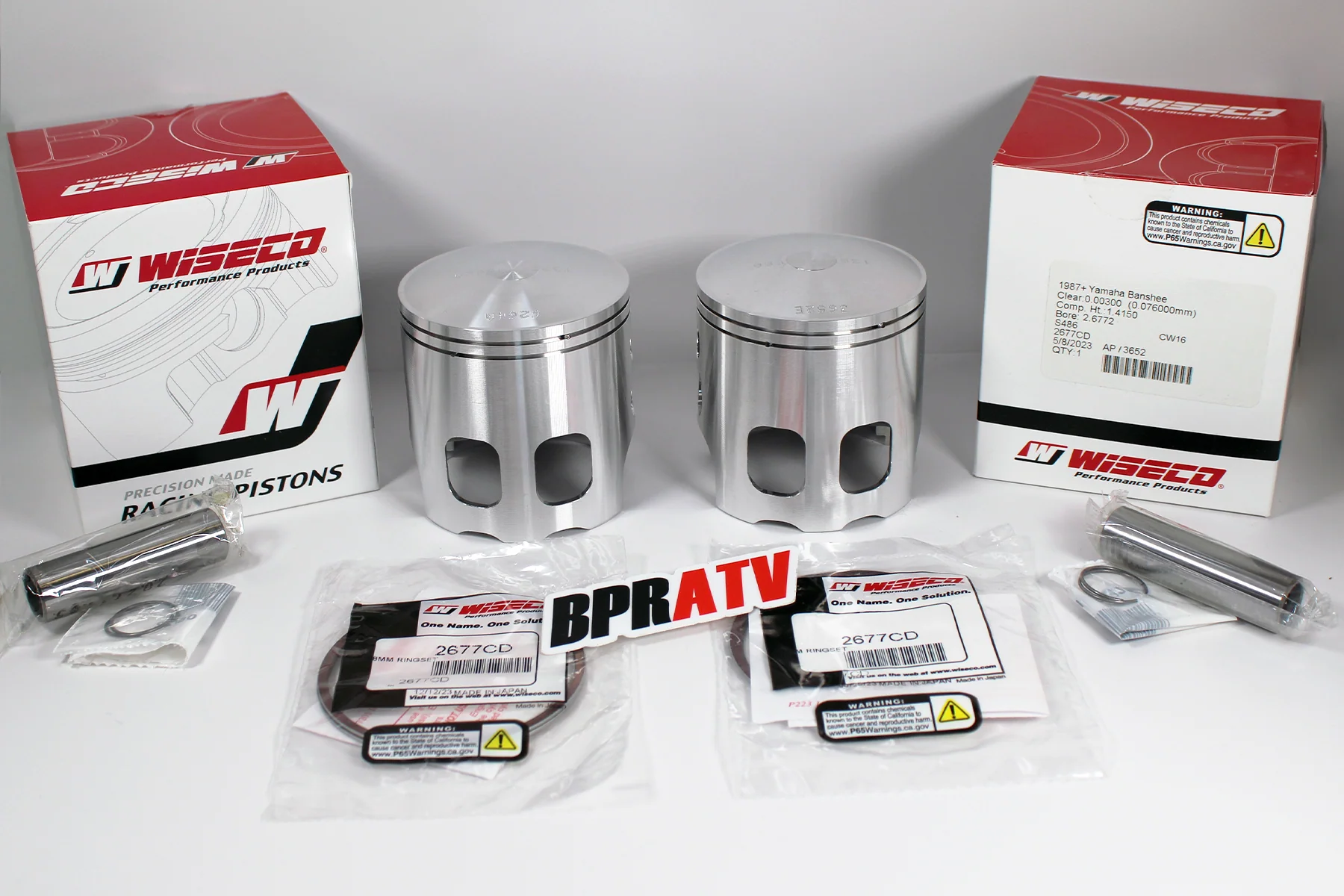 Yamaha Banshee 350 64mm Stock Standard Bore Wiseco Pro Lite Pistons Piston Set - Image 5