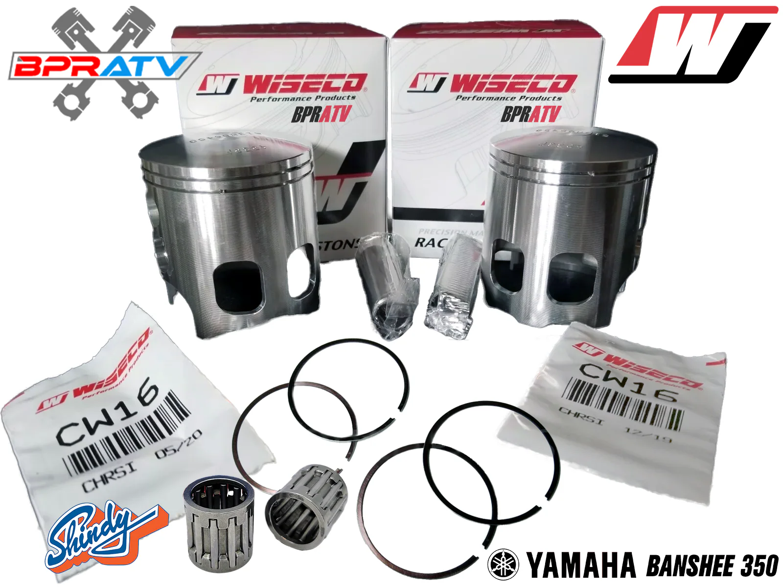 Yamaha Banshee 350 65.50mm +1.5 Wiseco Pro Lite Pistons Bearing Set Gaskets Kit - Image 5