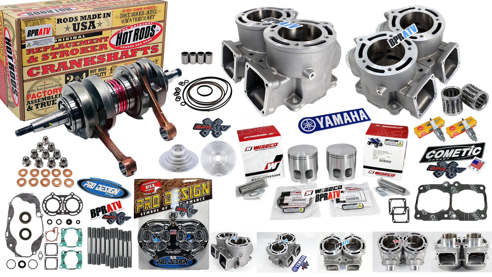BPRATV Banshee 400cc ARES 68mm Athena Style Big Bore Kit Wiseco Pistons Hot Rods - Image 3