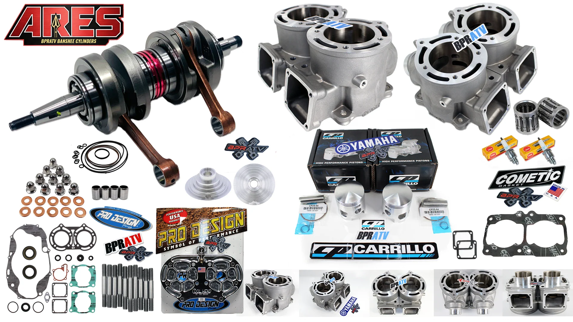BPRATV Banshee 421cc ARES 68mm Athena Alternative CP Pistons Stroker Engine Kit! - Image 3