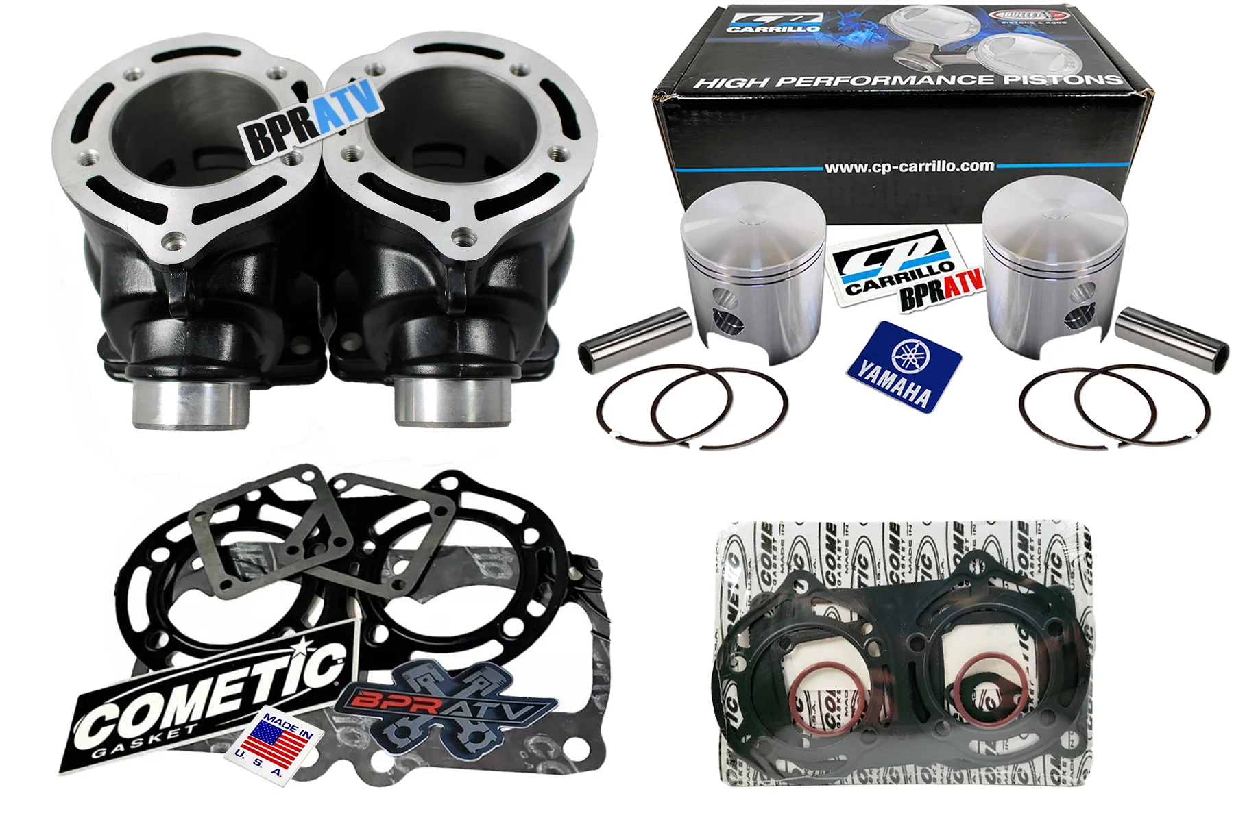 Yamaha Banshee 66mm Cylinders CP-Carrillo Pistons & Cometic Top End Rebuild Kit! - Image 14