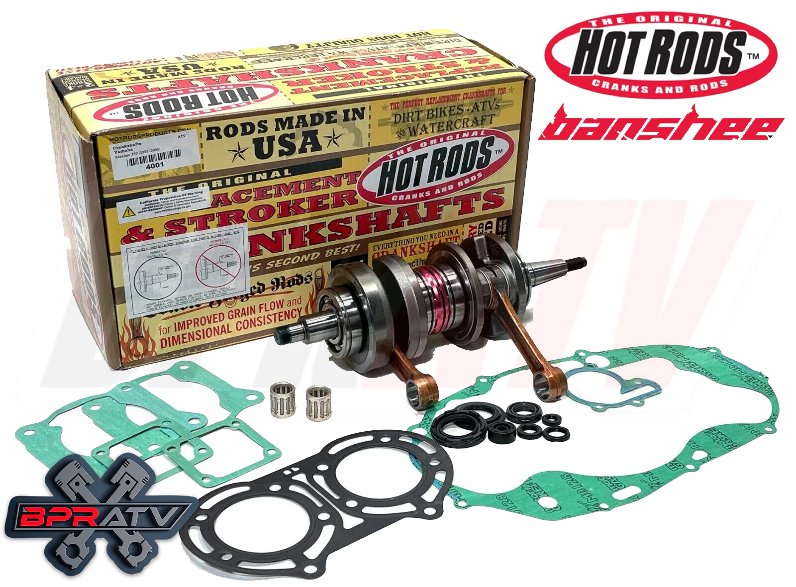 Yamaha Banshee 66mm Simple 370cc Rebuild Kit Crank Wiseco Pistons Gaskets Seals - Image 6
