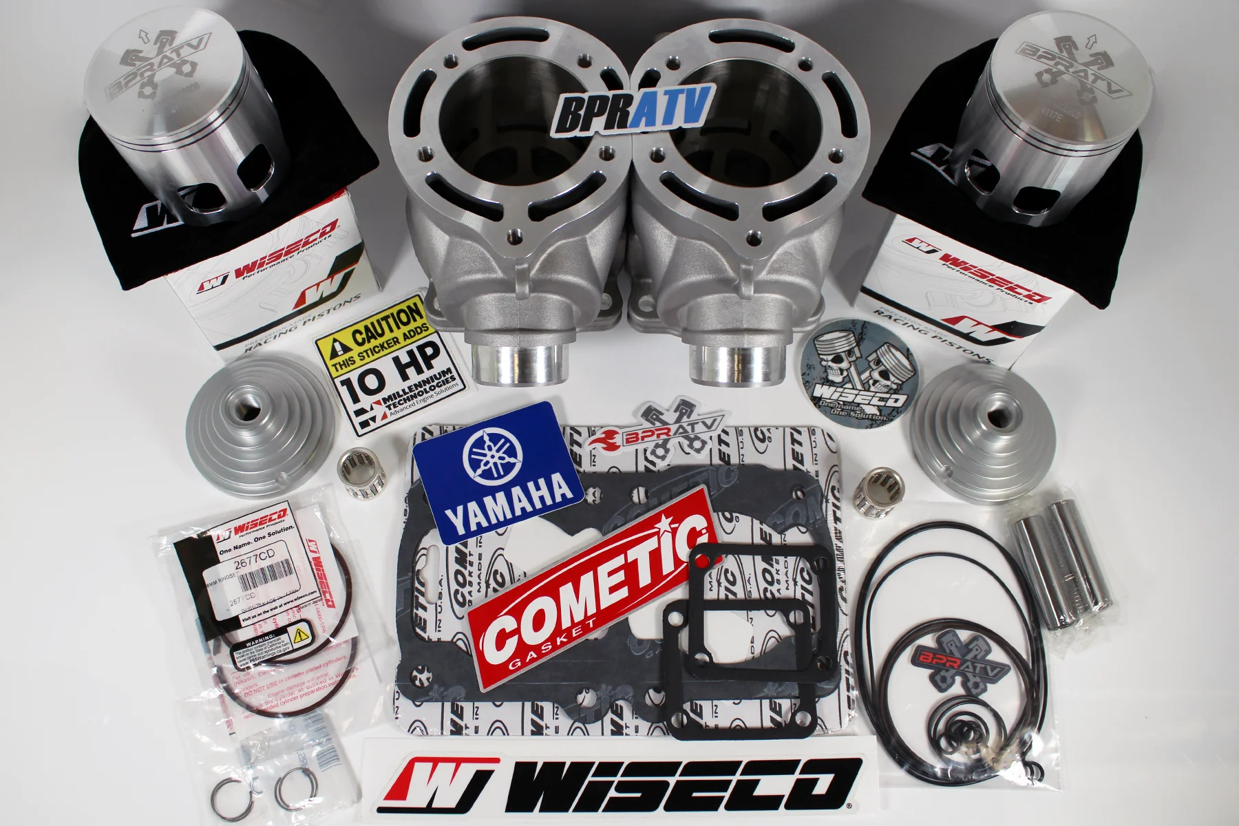 Yamaha Banshee ARES 400cc Cylinders Athena Style Wiseco Piston Domes Top End Kit - Image 18