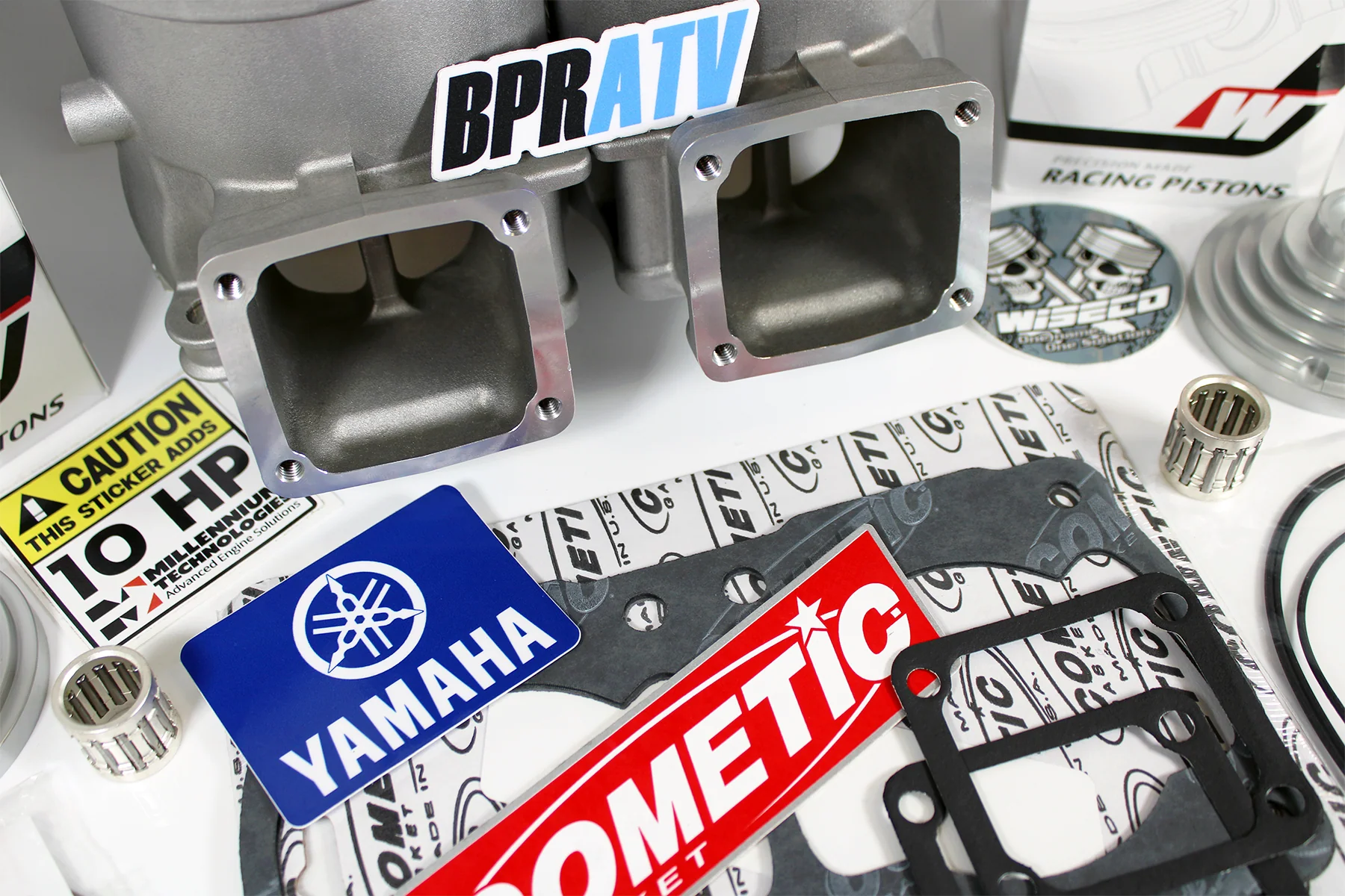 Yamaha Banshee ARES 68mm Cylinders Top End Engine Rebuild Kit WISECO Pistons NEW - Image 9