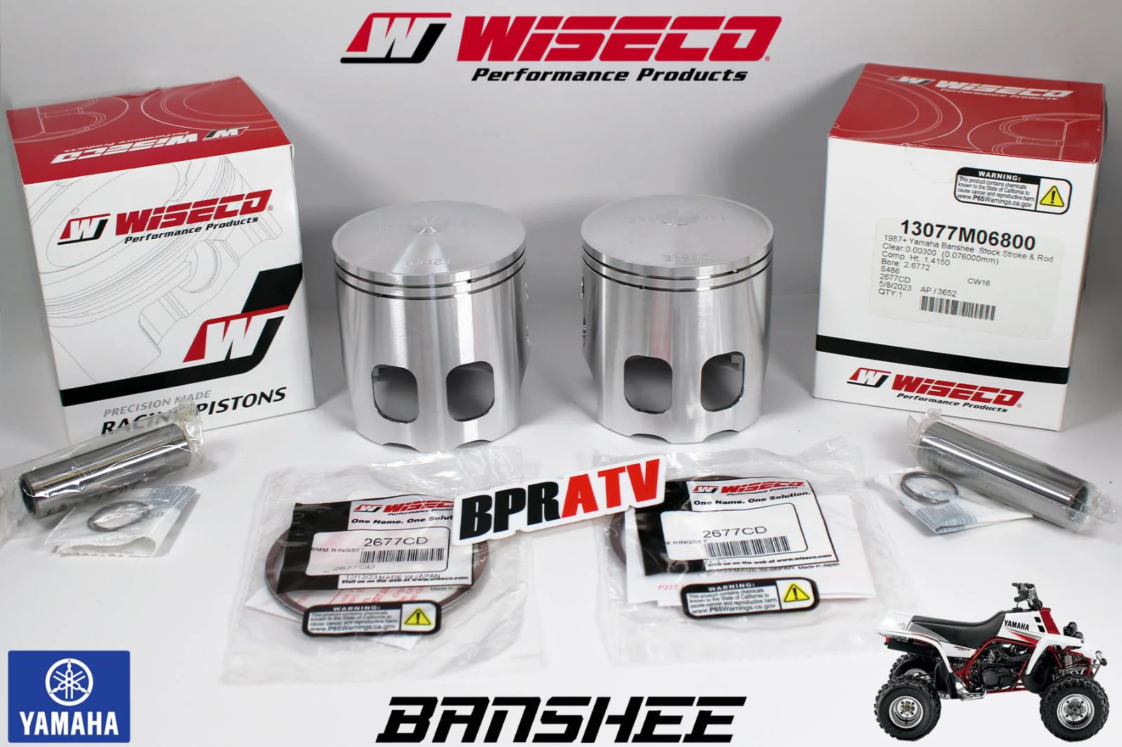 Yamaha Banshee Athena 400cc 68mm Cylinders WISECO Pistons Pro Design Head Domes - Image 25