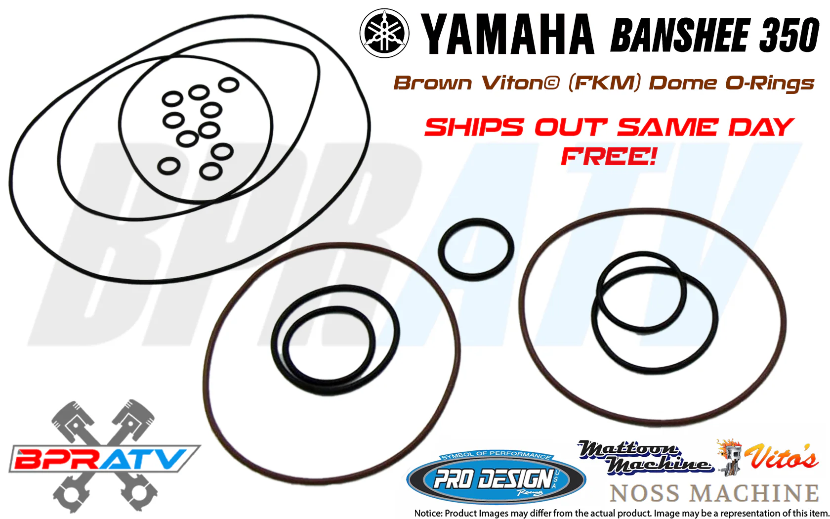 Yamaha Banshee Cheetah CUB Cool Head Orings O-rings BROWN VITON Domes O-Ring Kit - Image 3