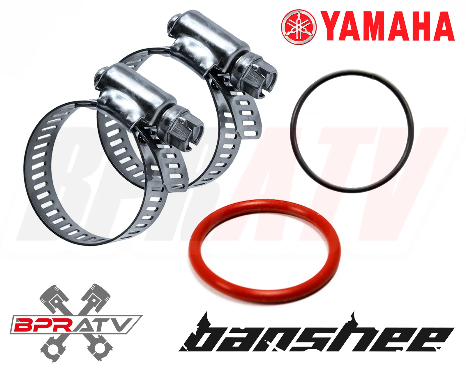Yamaha Banshee Coolant Tube SILICONE O-Ring Circlip Clamps to Clutch Cover Fix