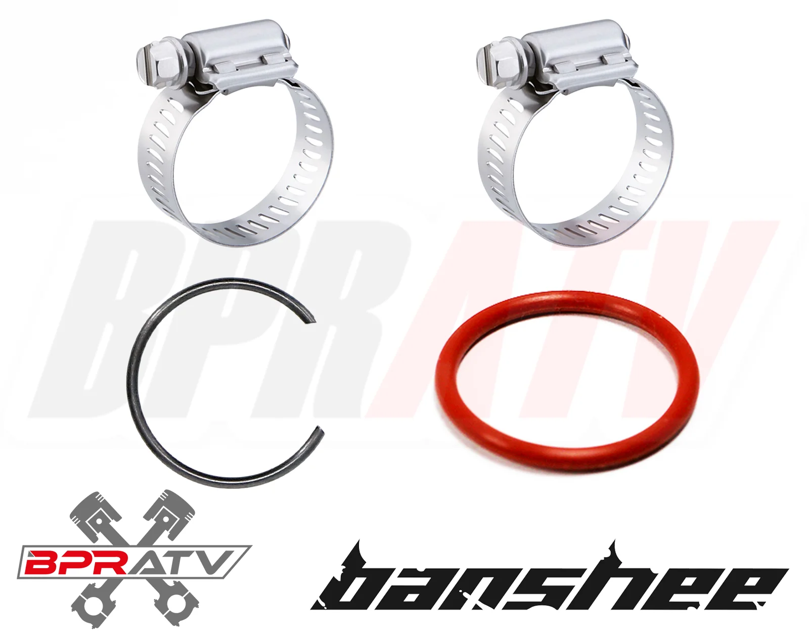 Yamaha Banshee Coolant Tube SILICONE O-Ring Circlip Clamps to Clutch Cover Fix - Image 3