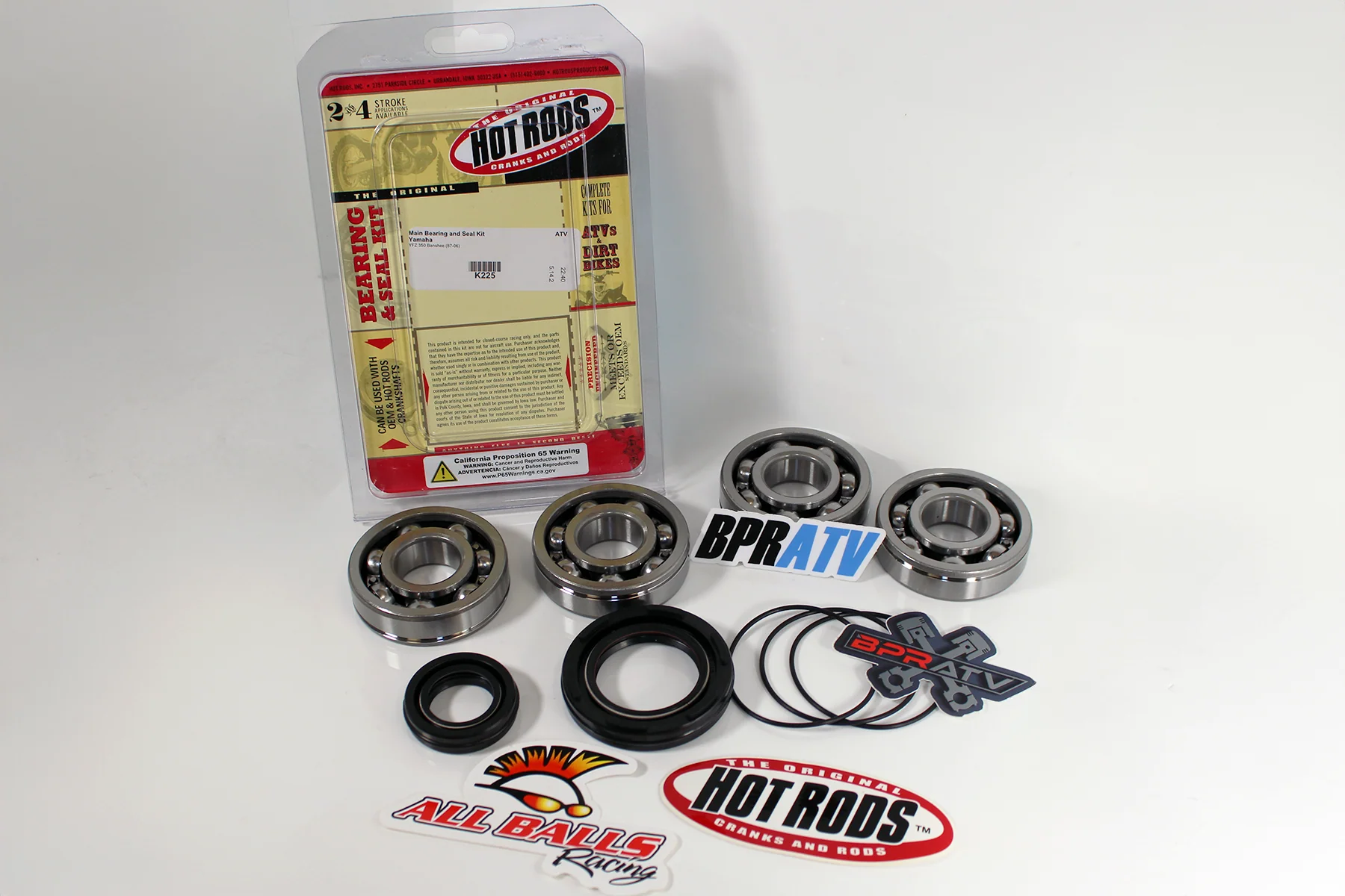 Yamaha Banshee Crankshaft Rebuild Kit Main Bearings & Seal Kit HotRods K225 K018 - Image 4