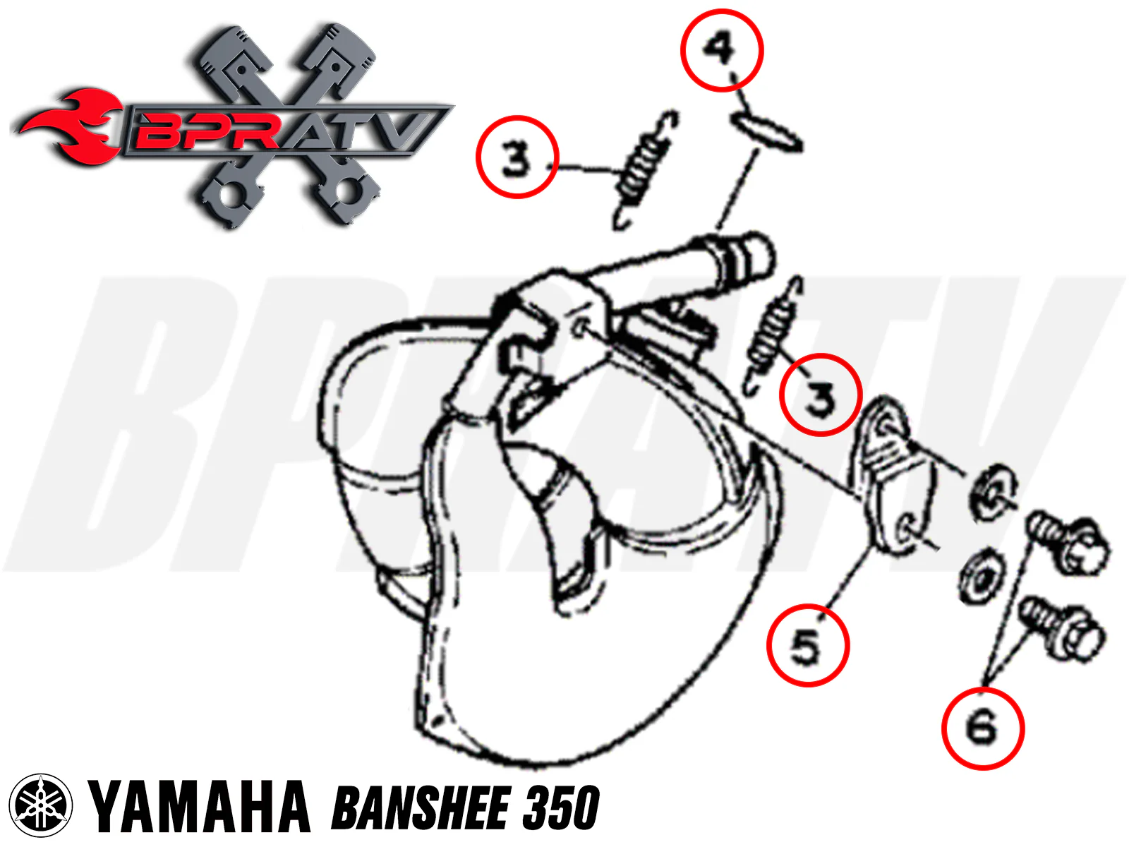 Yamaha Banshee FMF Racing Springs O-Rings Stay Mount Hangers Titanium Bolts Kit - Image 7