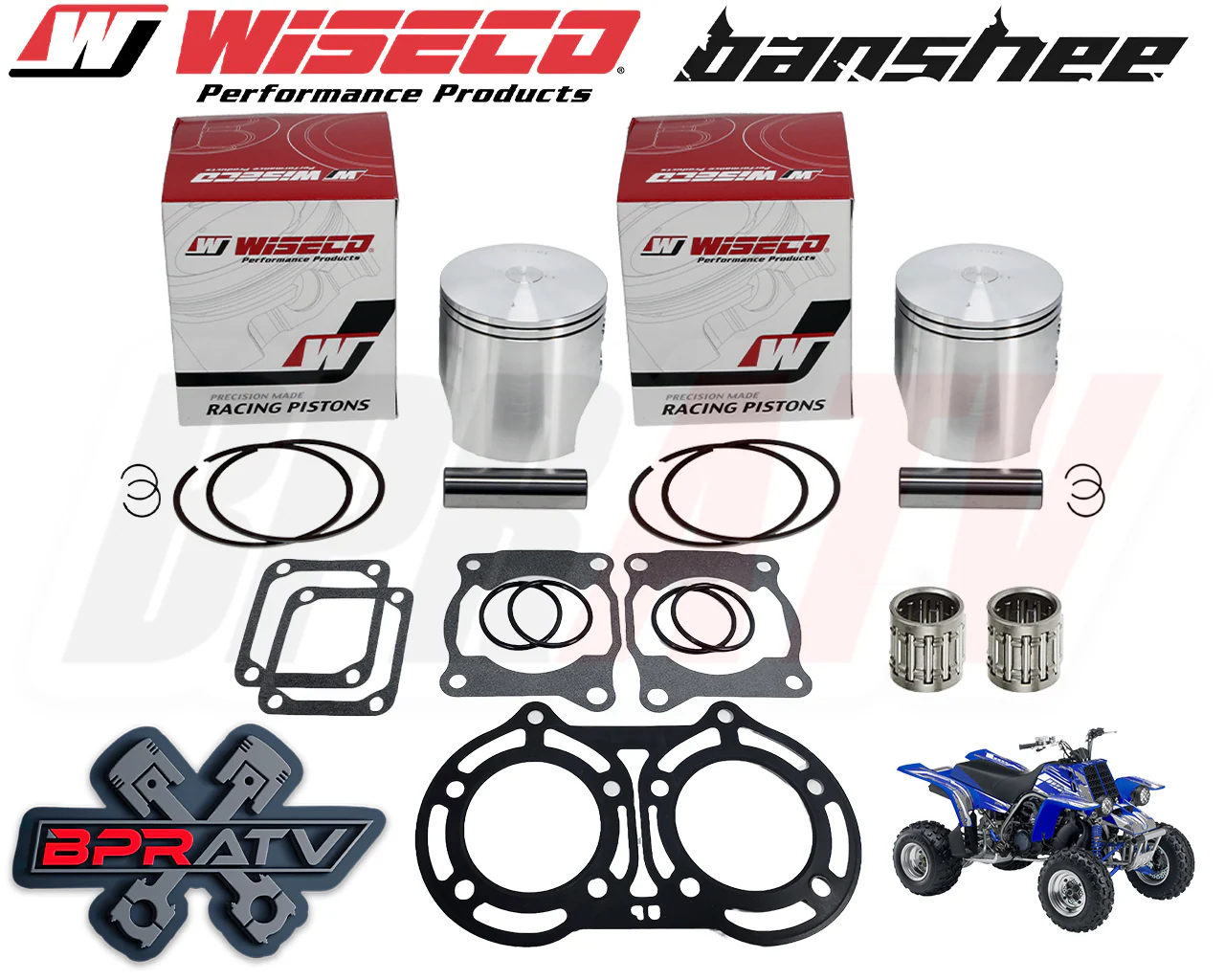 Yamaha Banshee YFZ 350 66mm Bore Wiseco Pro Pistons Bearings Top End Gaskets Kit
