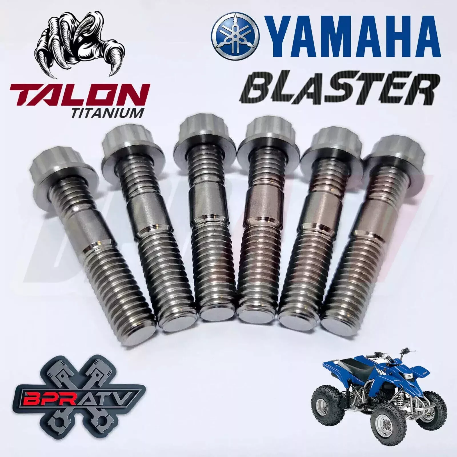 Yamaha Blaster TITANIUM Cylinder Head Studs Cylinder to Crankcase Stud Kit Nuts - Image 2