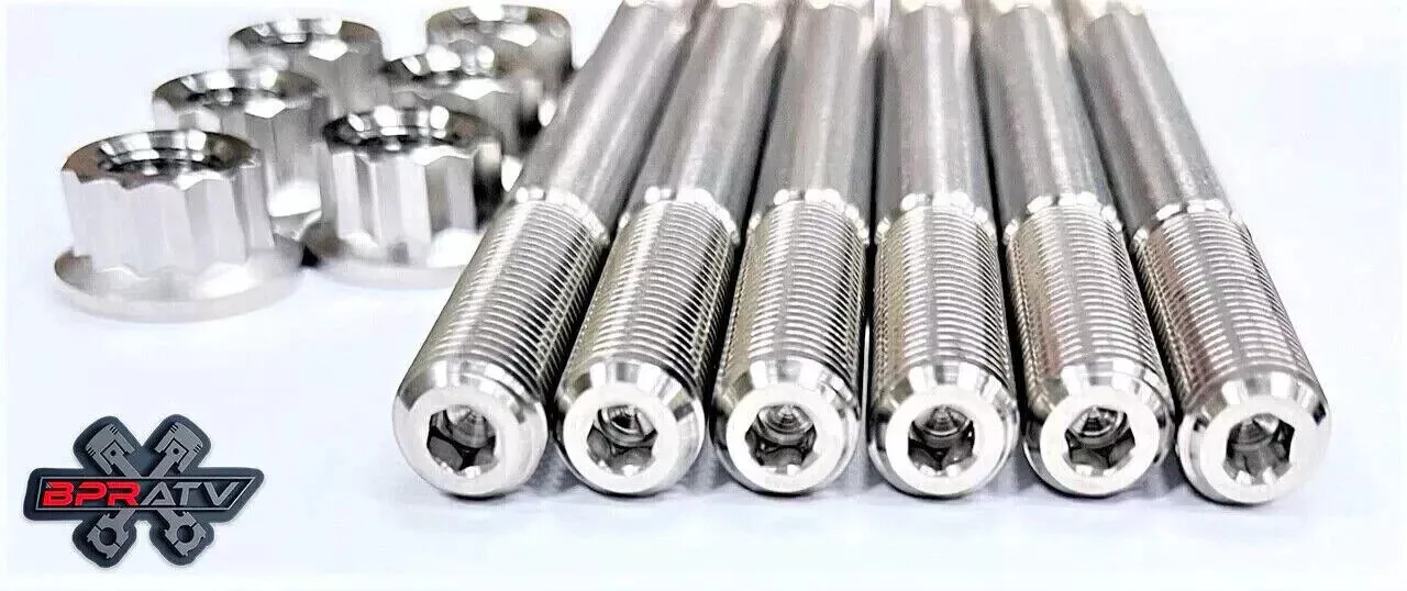 Yamaha Blaster TITANIUM Cylinder Head Studs Cylinder to Crankcase Stud Kit Nuts - Image 20