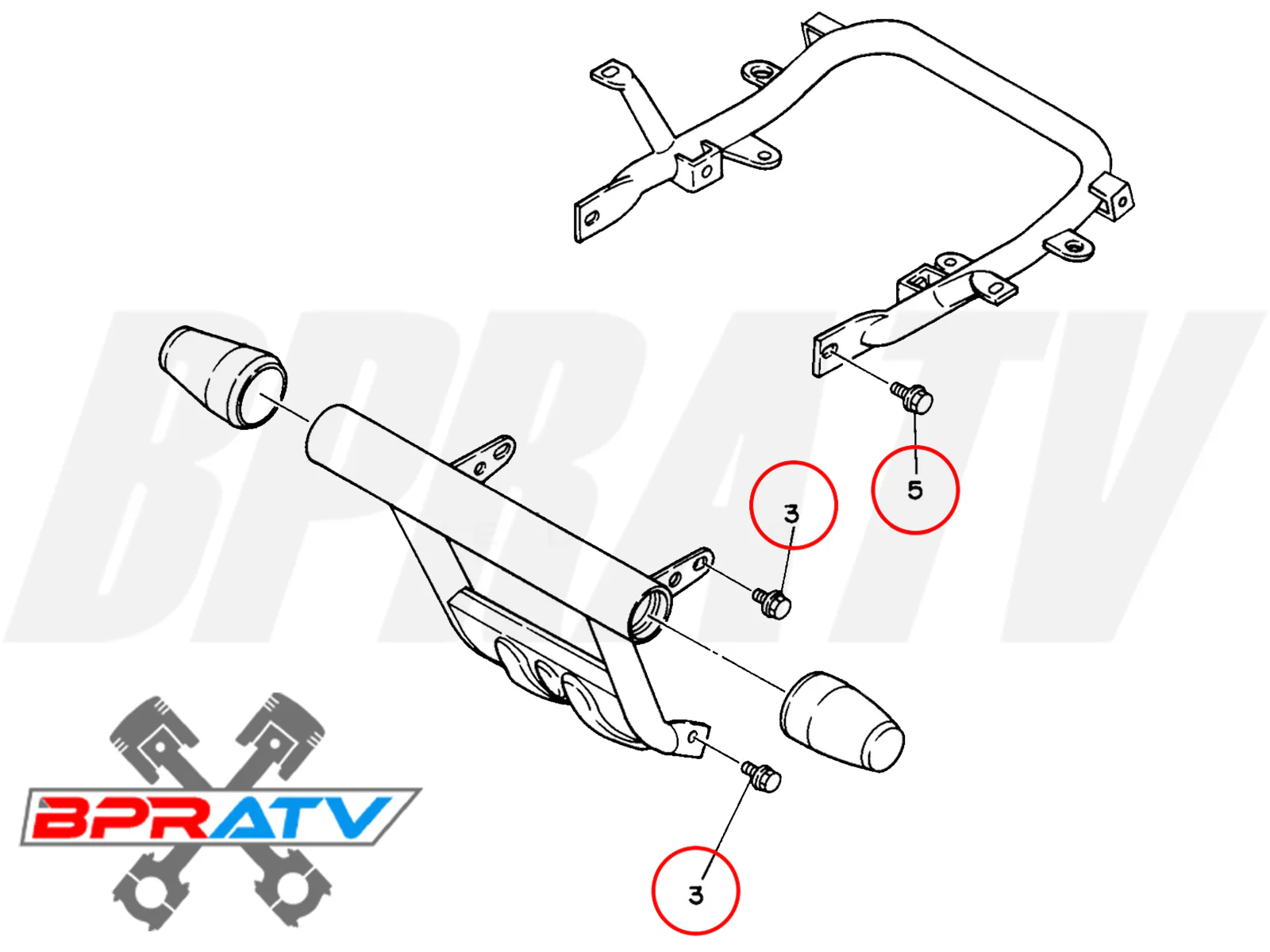 Yamaha Front Bumper Rear Grab Bar TITANIUM Bolts for Warrior 350 Raptor 350 YFM - Image 5