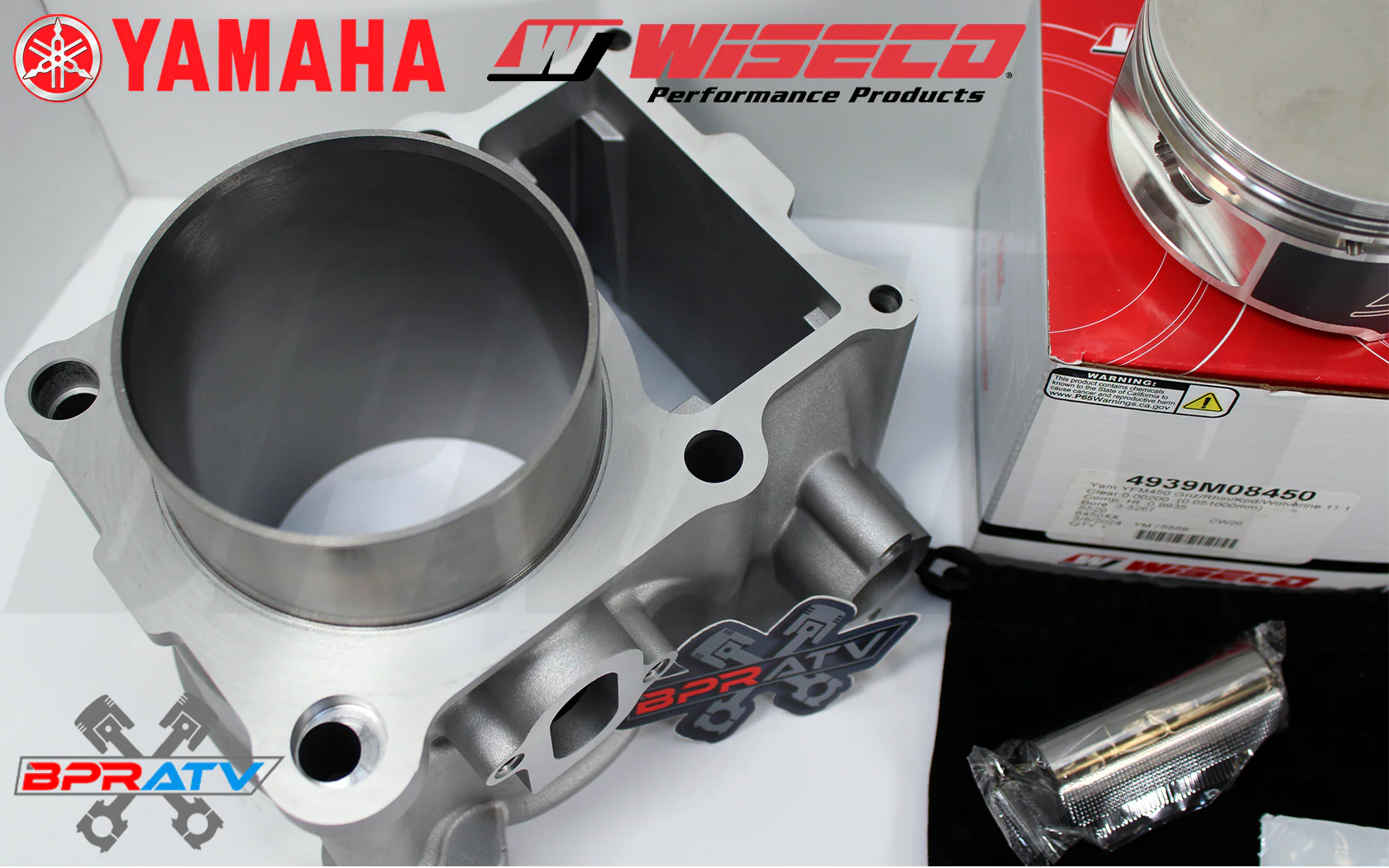 Yamaha Grizzly 450 OEM Stock Bore Cylinder WISECO Piston Kit Gaskets Top End Kit - Image 9