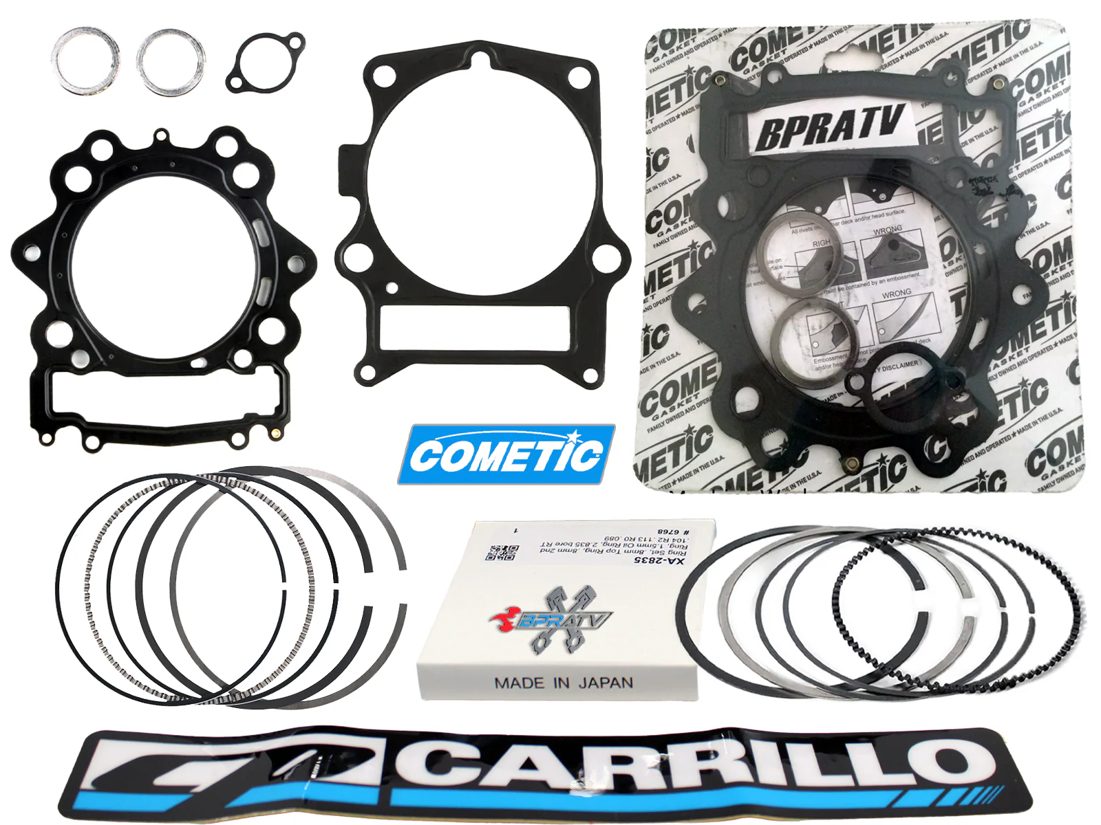Yamaha Grizzly 700 Stock Standard OEM Bore CP Piston Rings Only & Cometic Gasket - Image 4
