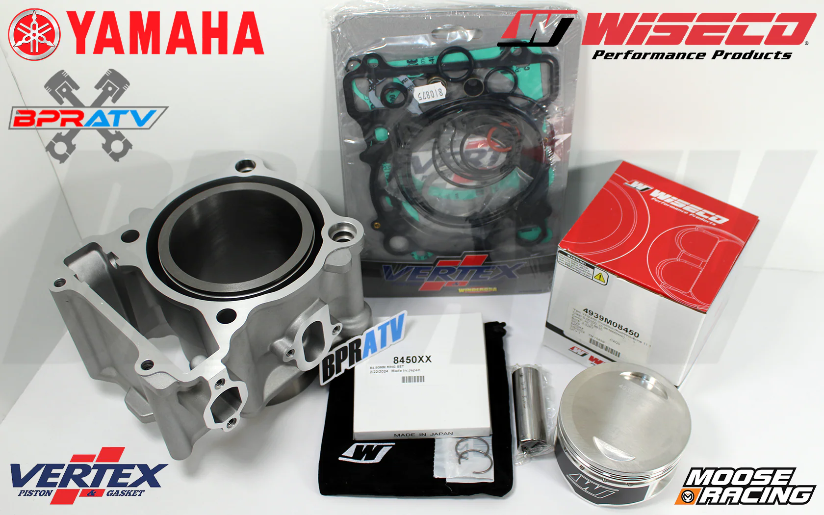 Yamaha Kodiak 450 Top End Rebuild Repair Kit Wiseco Piston Gaskets Cylinder Kit - Image 3