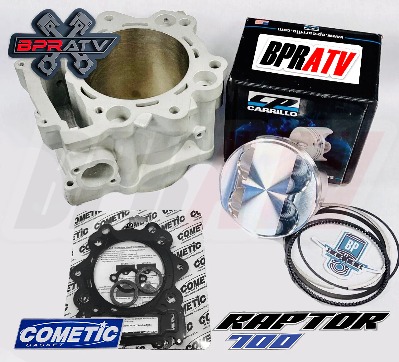 Yamaha Raptor 700 108mm +6 770cc Big Bore Cylinder CP Piston Top End Rebuild Kit - Image 3