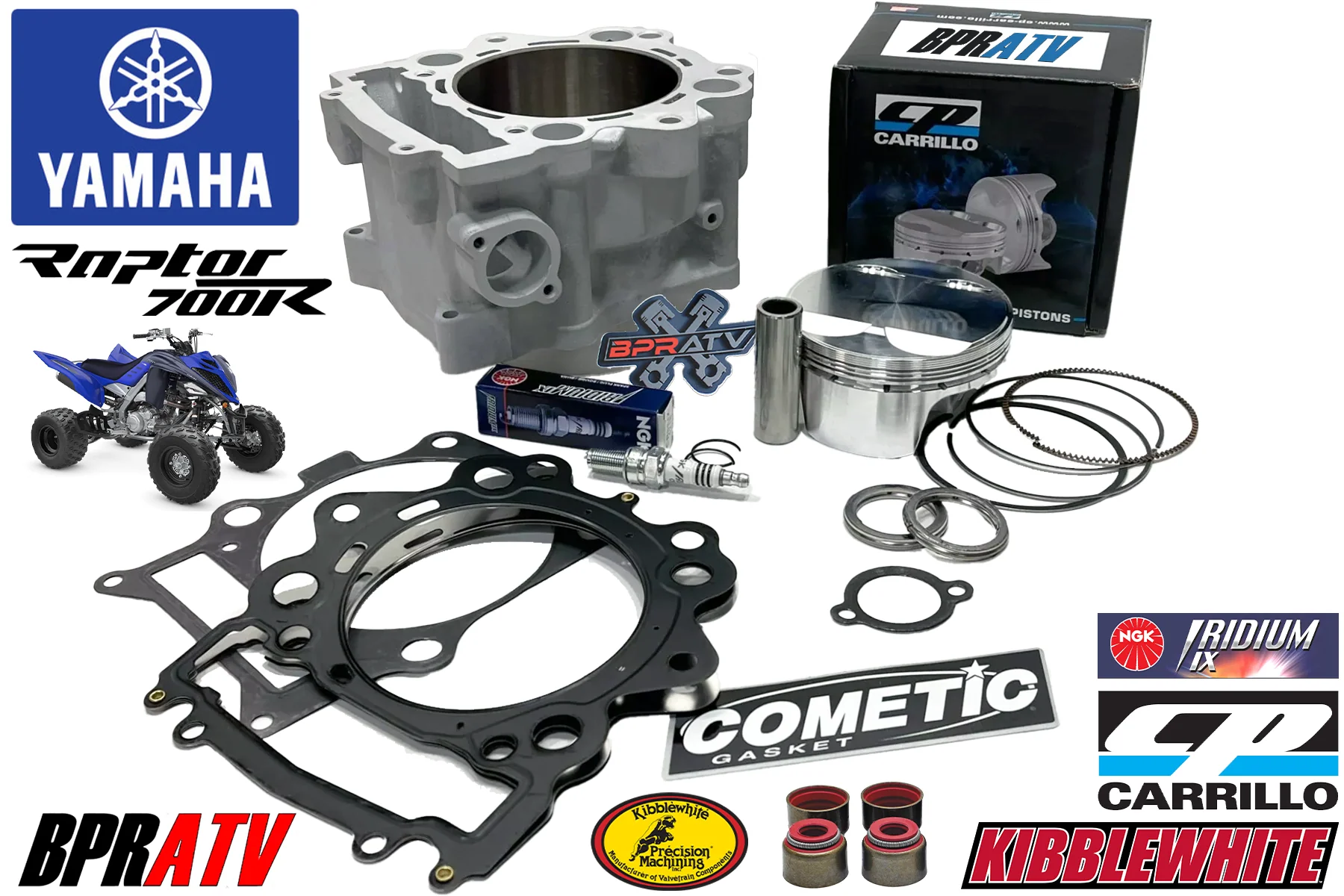 Yamaha Raptor 700R 734cc 105.5mm Big Bore Cylinder CP Piston Cometic Rebuild Kit - Image 2