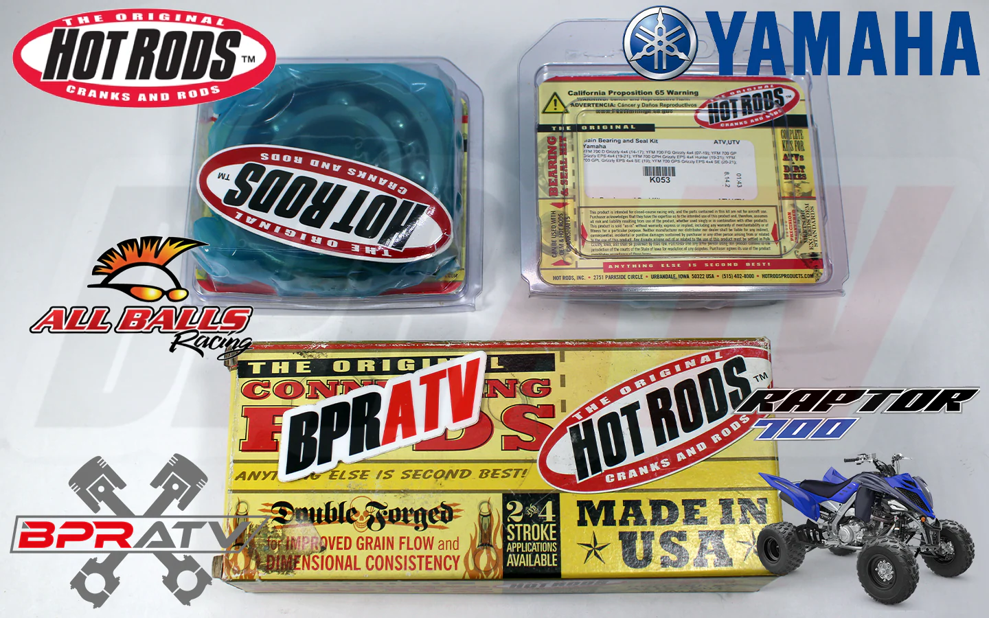 Yamaha Rhino 700 Hot Rods Connecting Rod Kit Hotrods Bearings Crank Rebuild Kit - Image 8