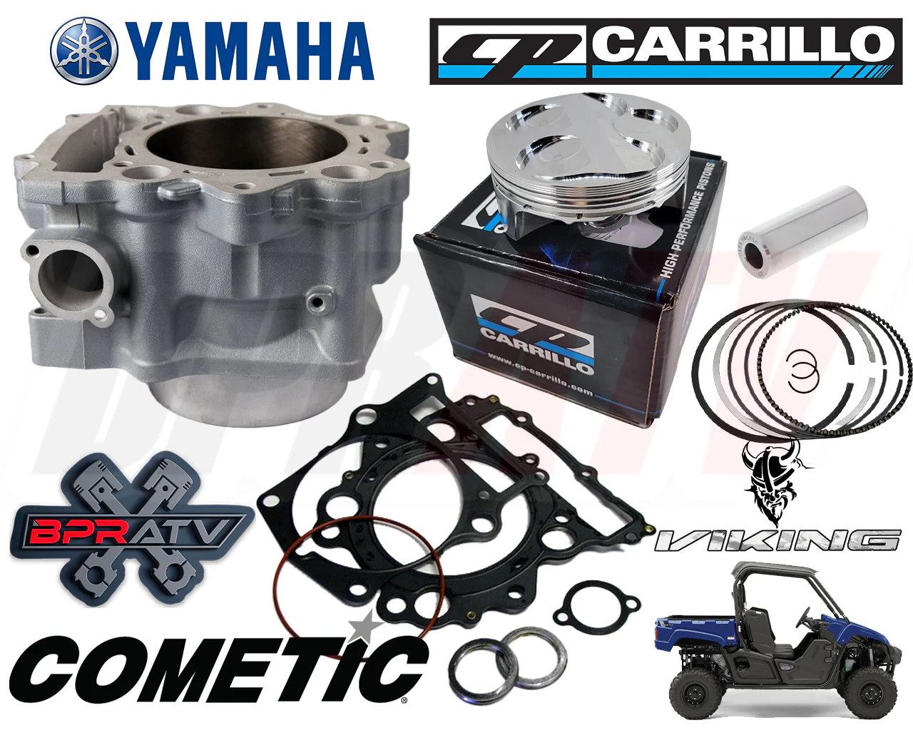 Yamaha Viking 700 102mm Stock Bore Cylinder CP Pump Gas Piston Top End Kit 18-24 - Image 17