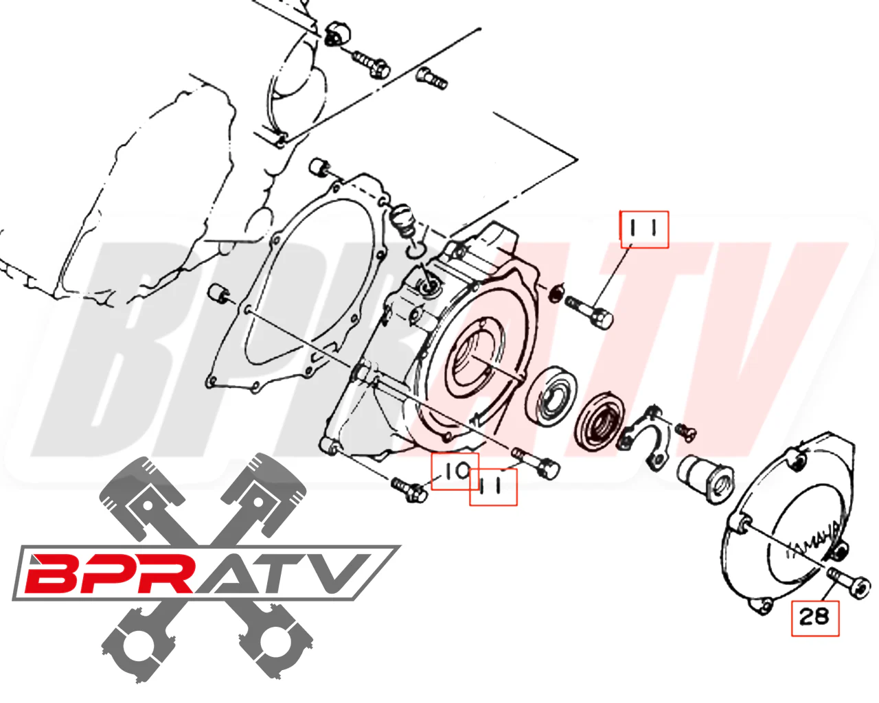 Yamaha Warrior 350 YFM350X YFM 350X TITANIUM Stator Cover Bolts Screw Kit Ti Set - Image 2