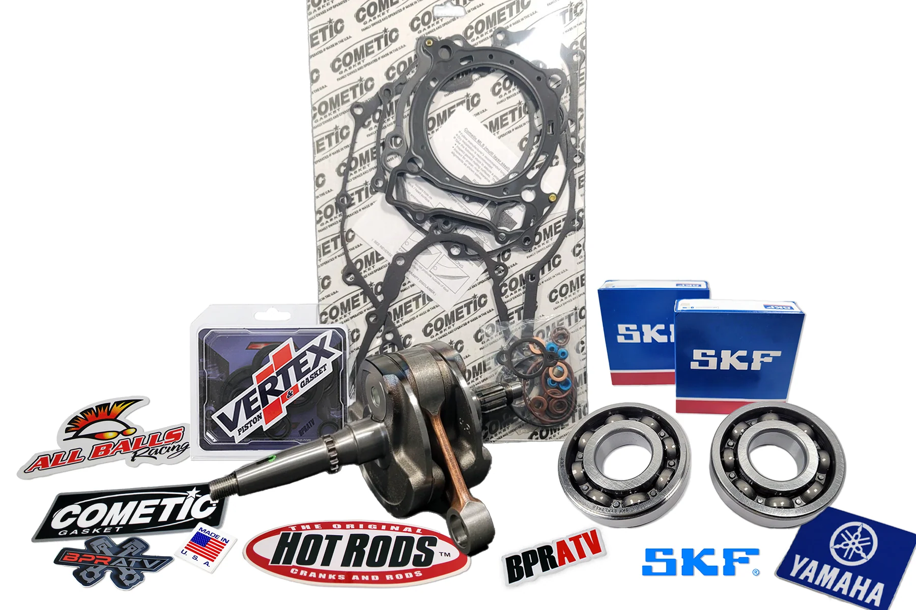 Yamaha YFZ450 Bottom End Engine Rebuild Kit Hot Rods Crank SKF Bearings Gaskets - Image 4