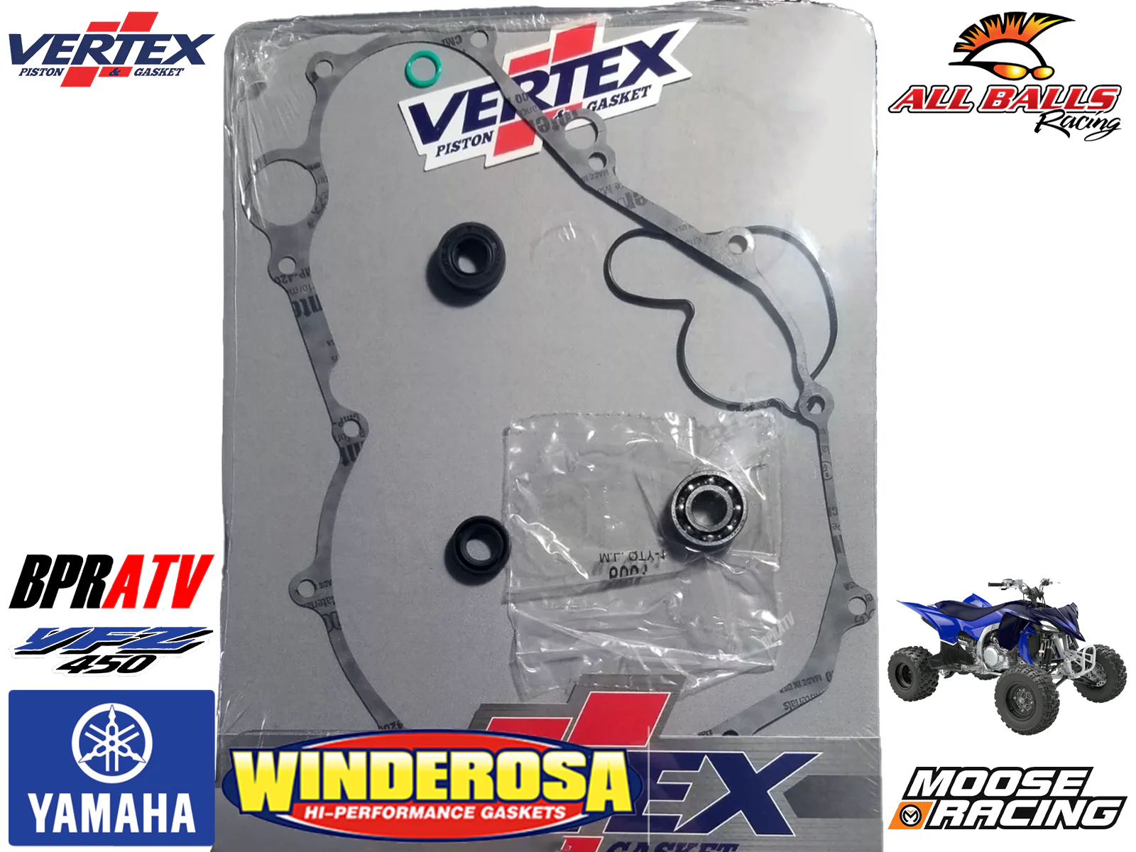 Yamaha YFZ450 Vertex Water Pump Rebuild Kit Seals Bearing Gaskets 821869 '04-13 - Image 4
